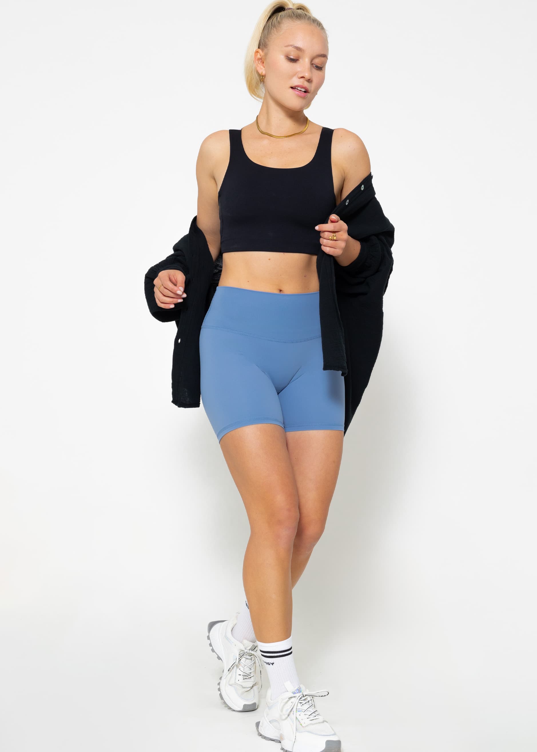 Short sports leggings - blue