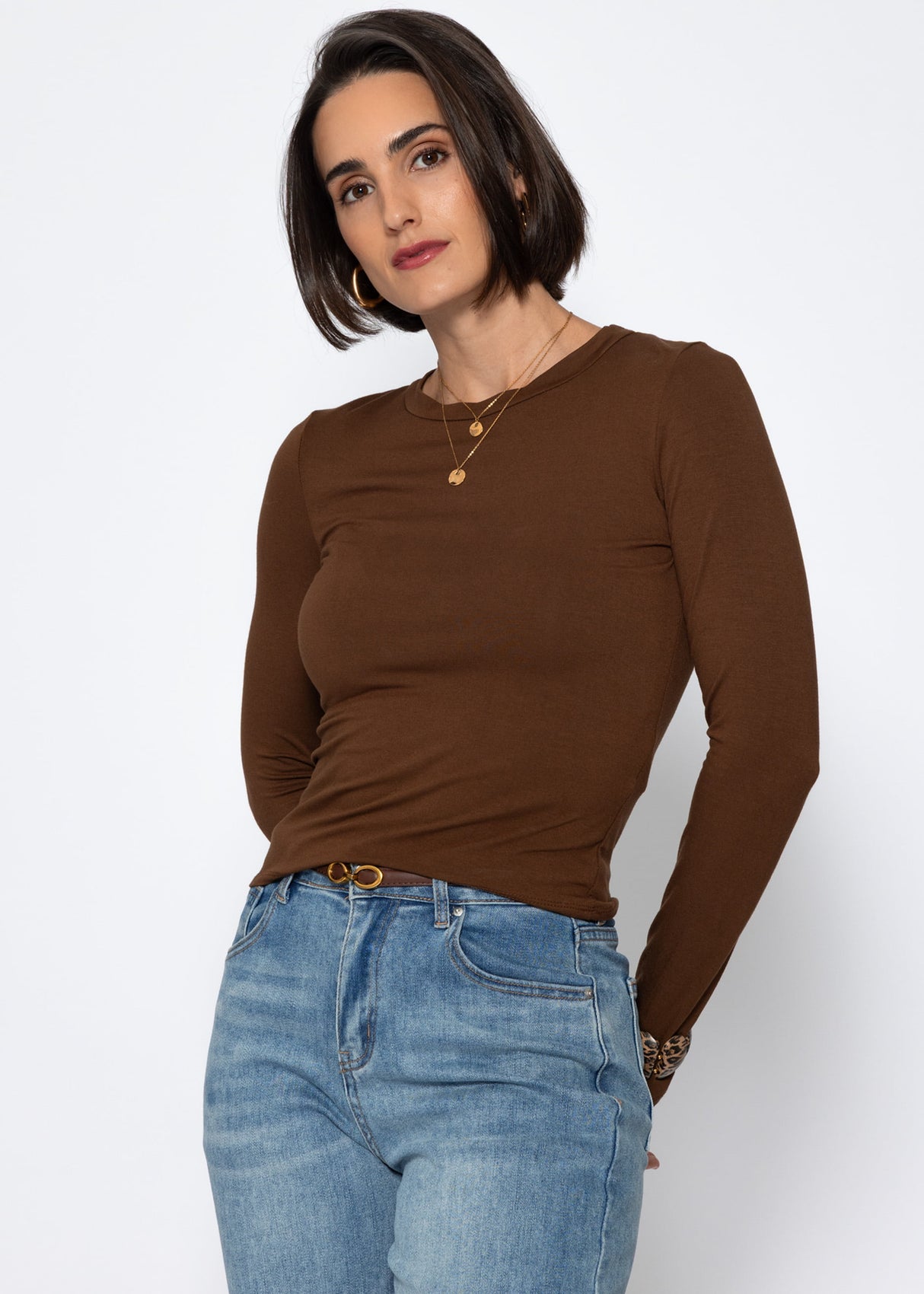 Long-sleeved shirt - brown