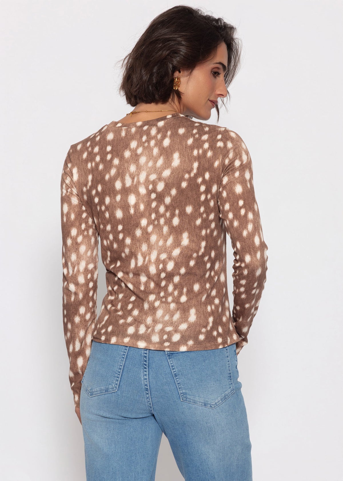 Langarmshirt mit Bambi-Print - dunkelbraun