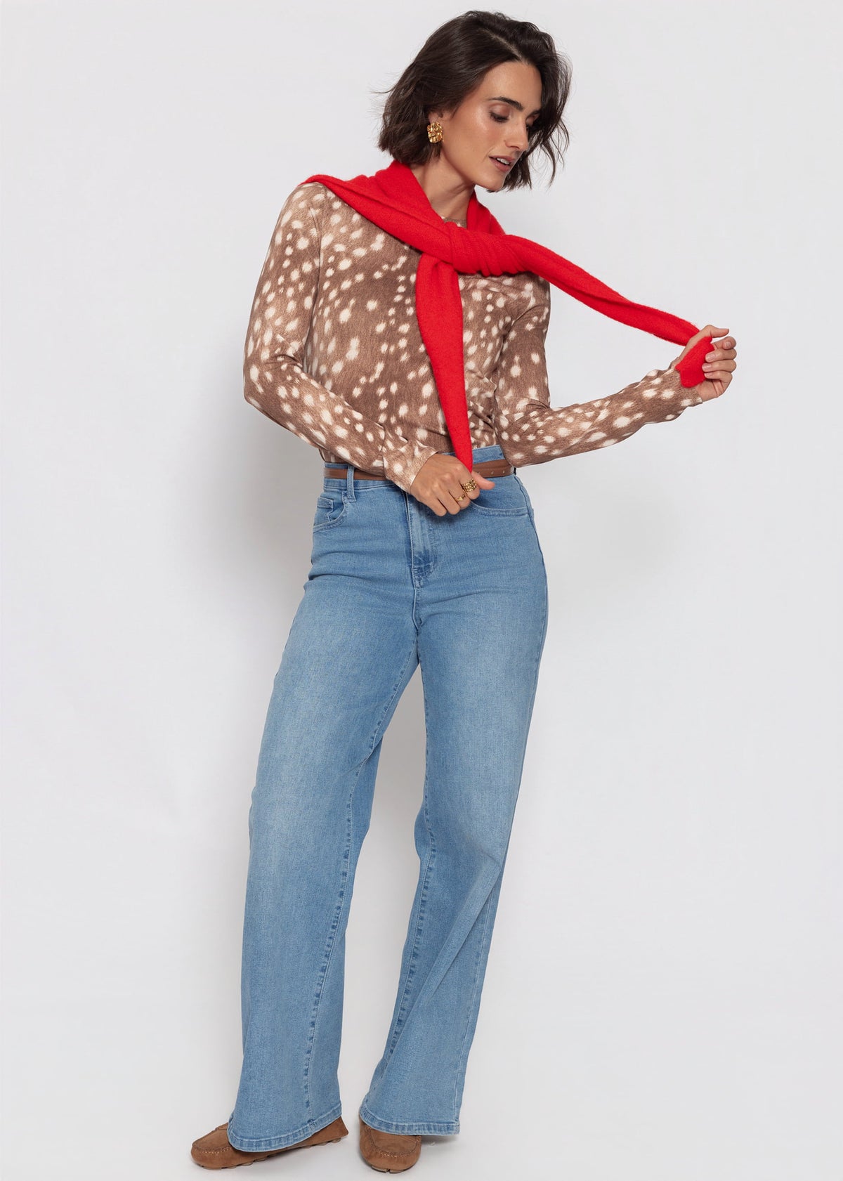 Langarmshirt mit Bambi-Print - dunkelbraun