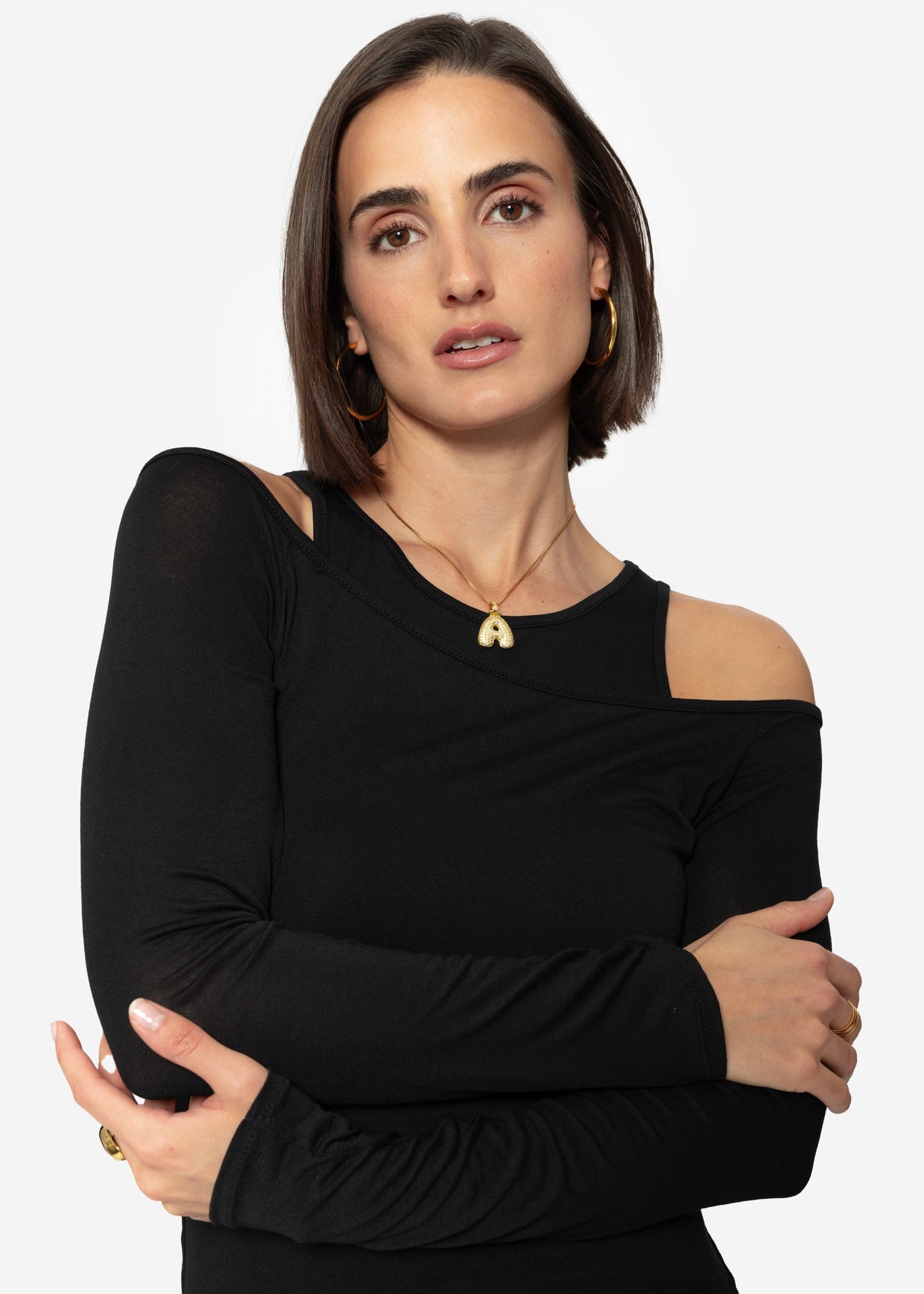 Langarmshirt mit Top - schwarz