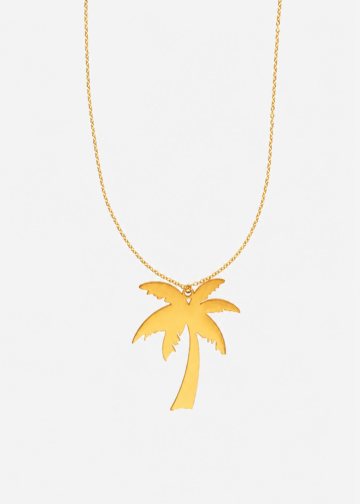 Long necklace with palm - gold
