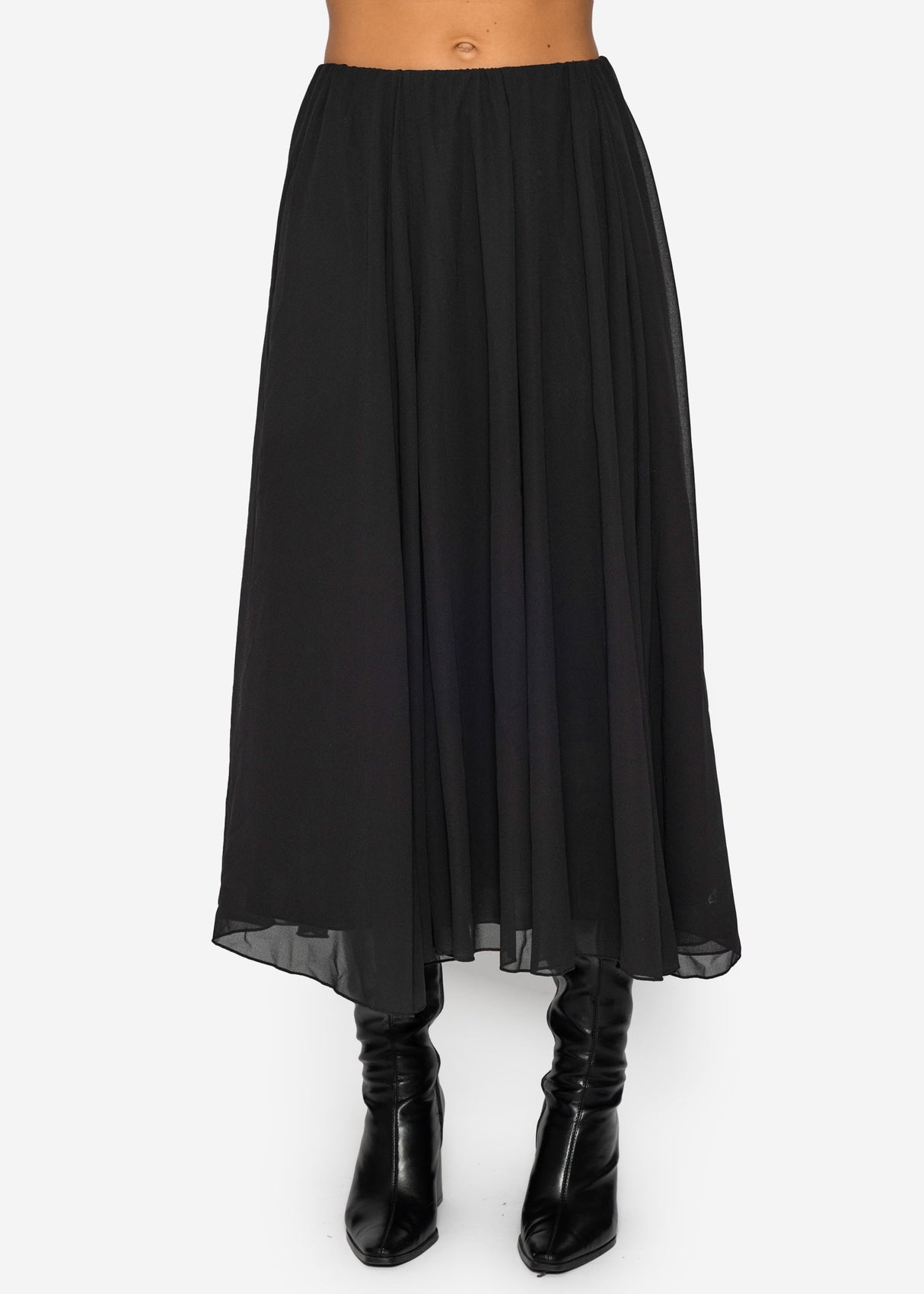 Long chiffon skirt - black
