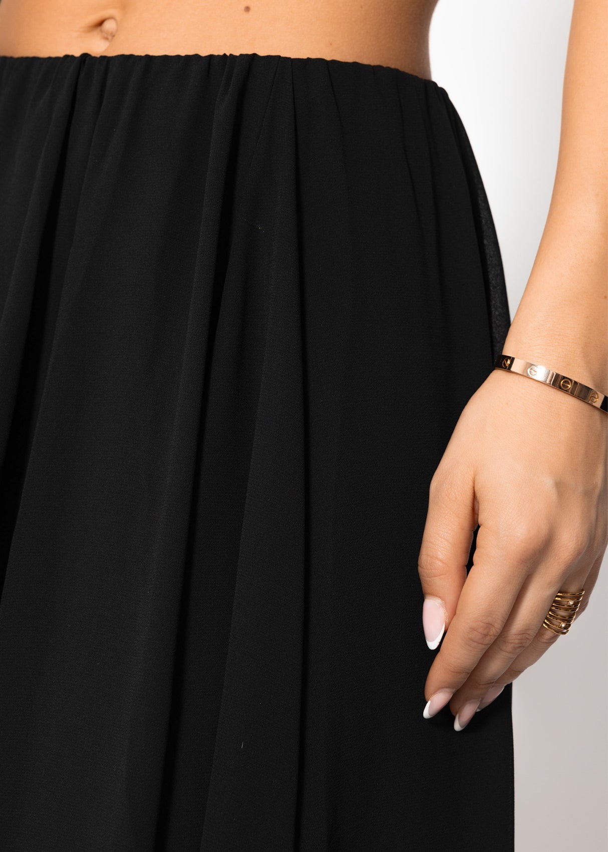 Long chiffon skirt - black