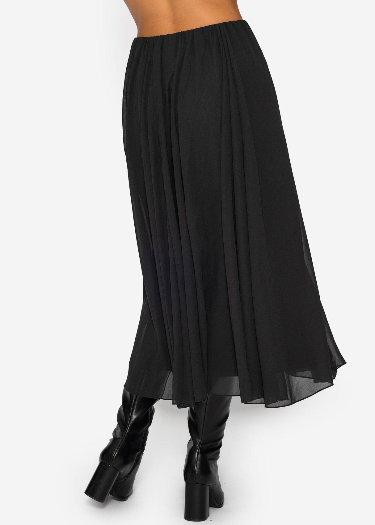 Long chiffon skirt - black