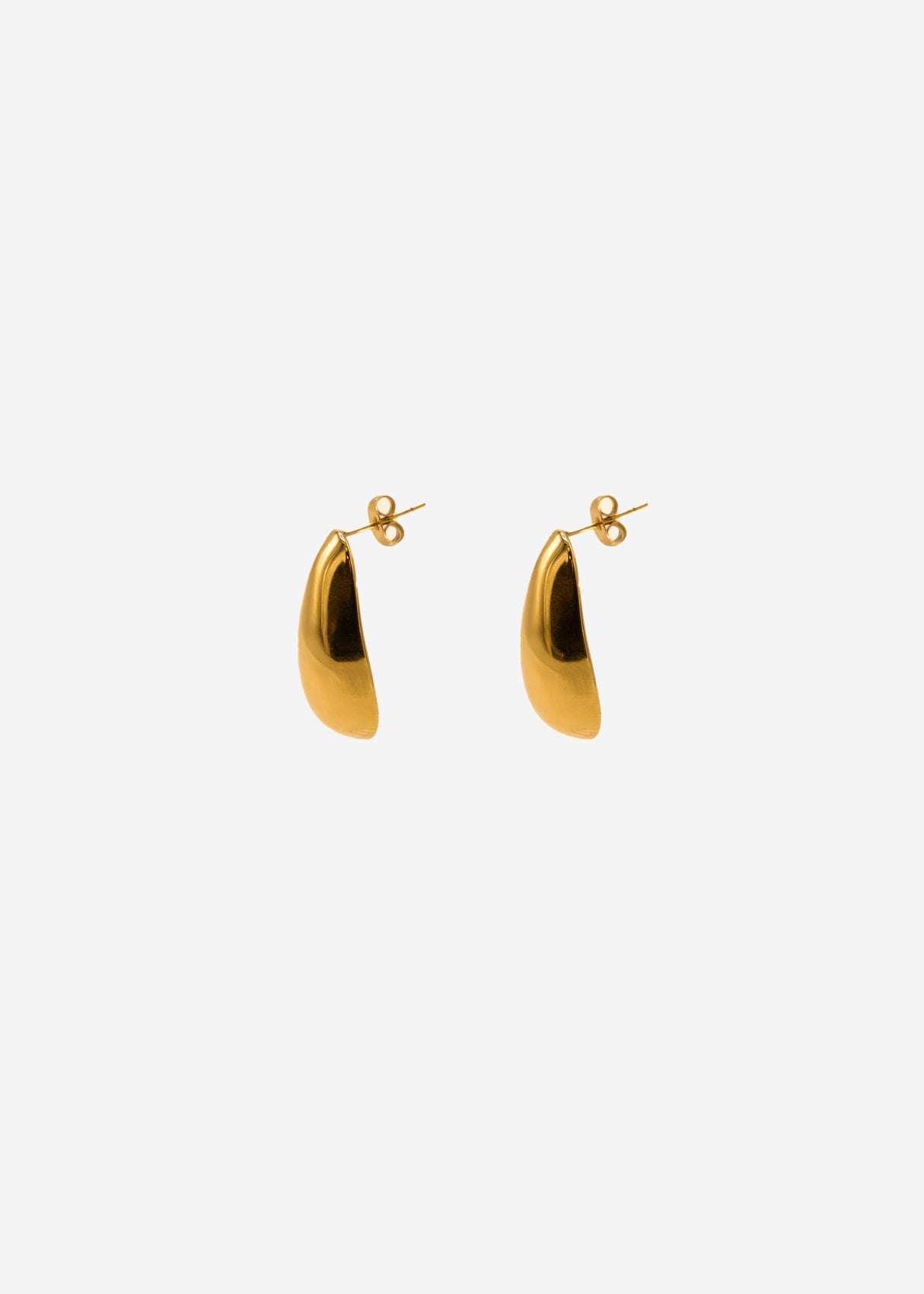 Elongated Drops Stud Earrings - gold
