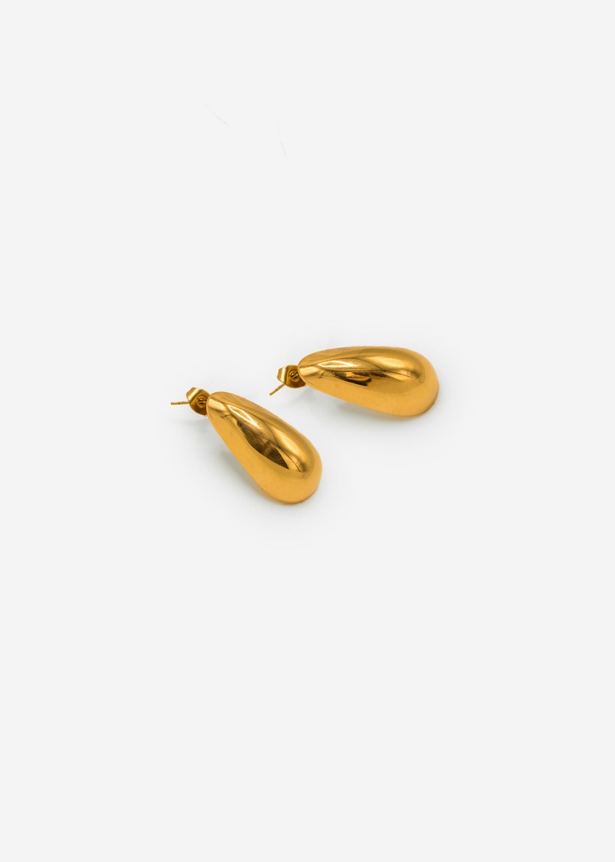 Elongated Drops Stud Earrings - gold