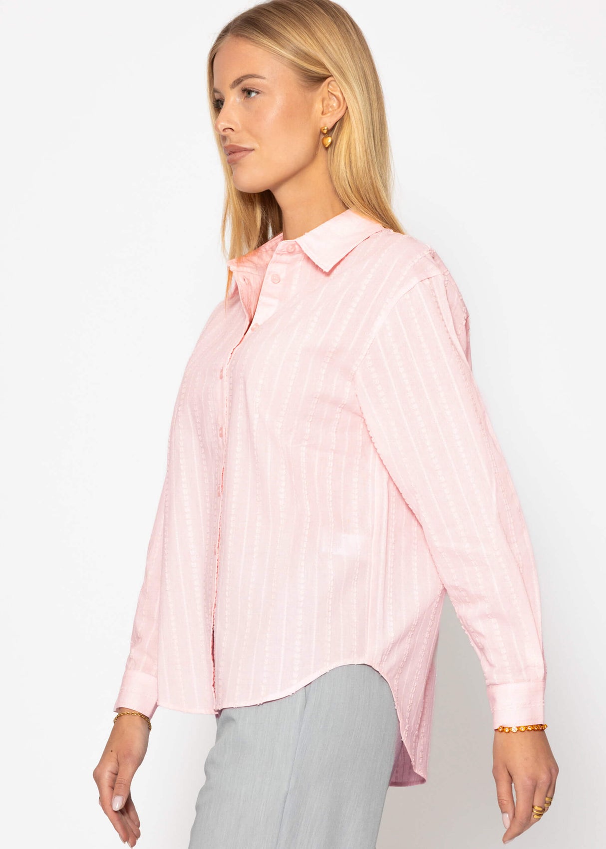 Casual blouse with structure - pink