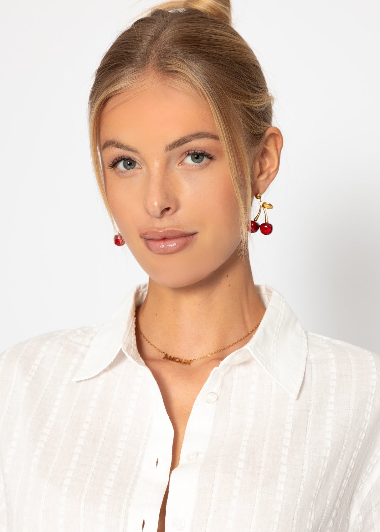 Casual blouse with structure - white