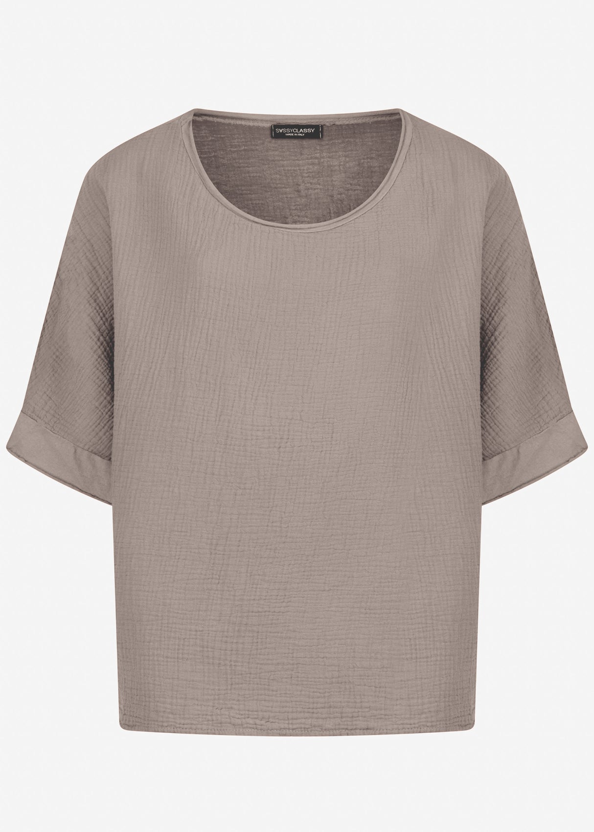 Casual muslin shirt - taupe