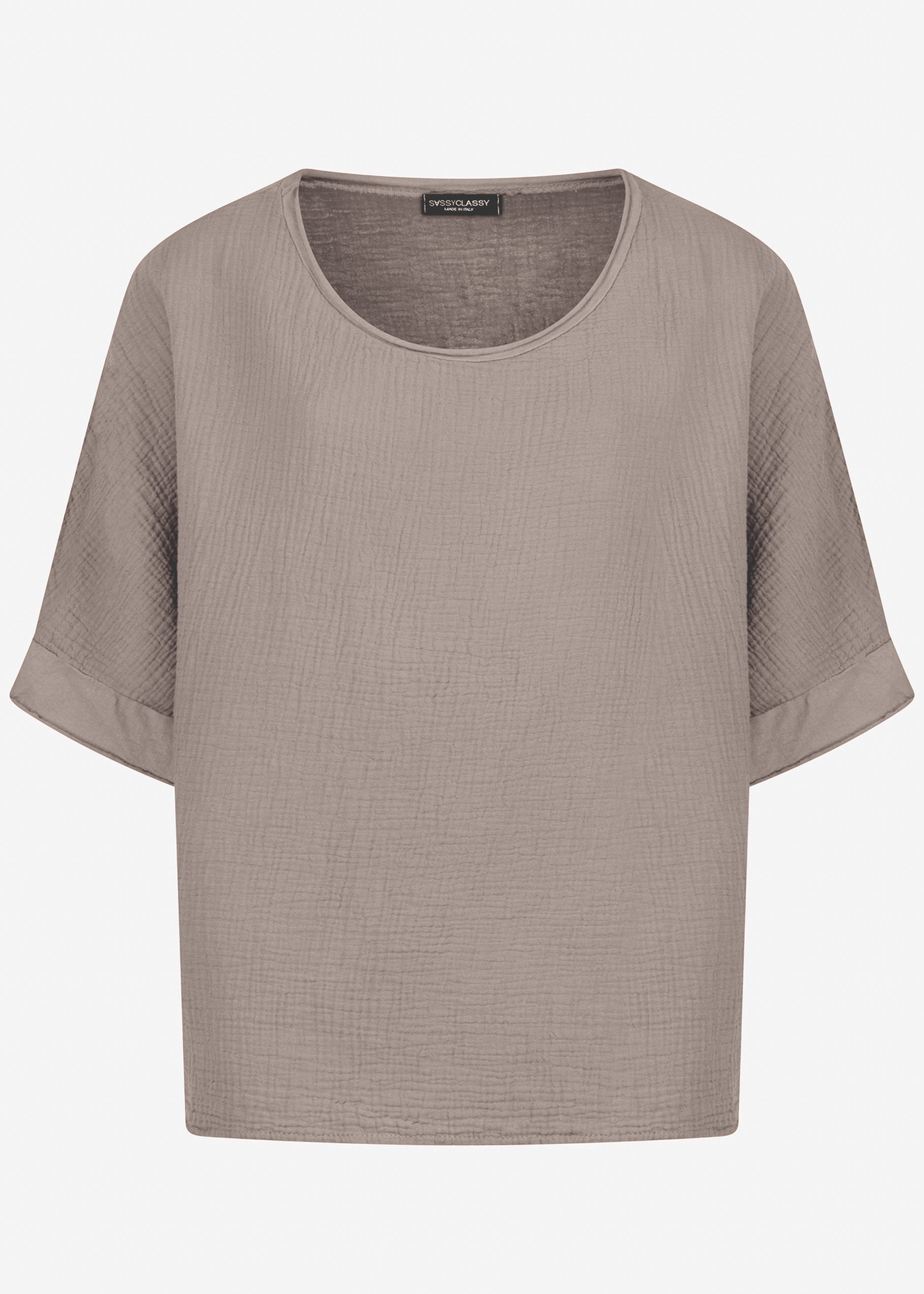 Casual muslin shirt - taupe