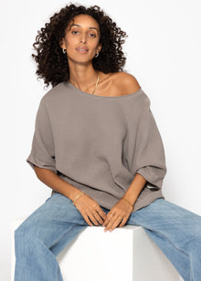 Casual muslin shirt - taupe