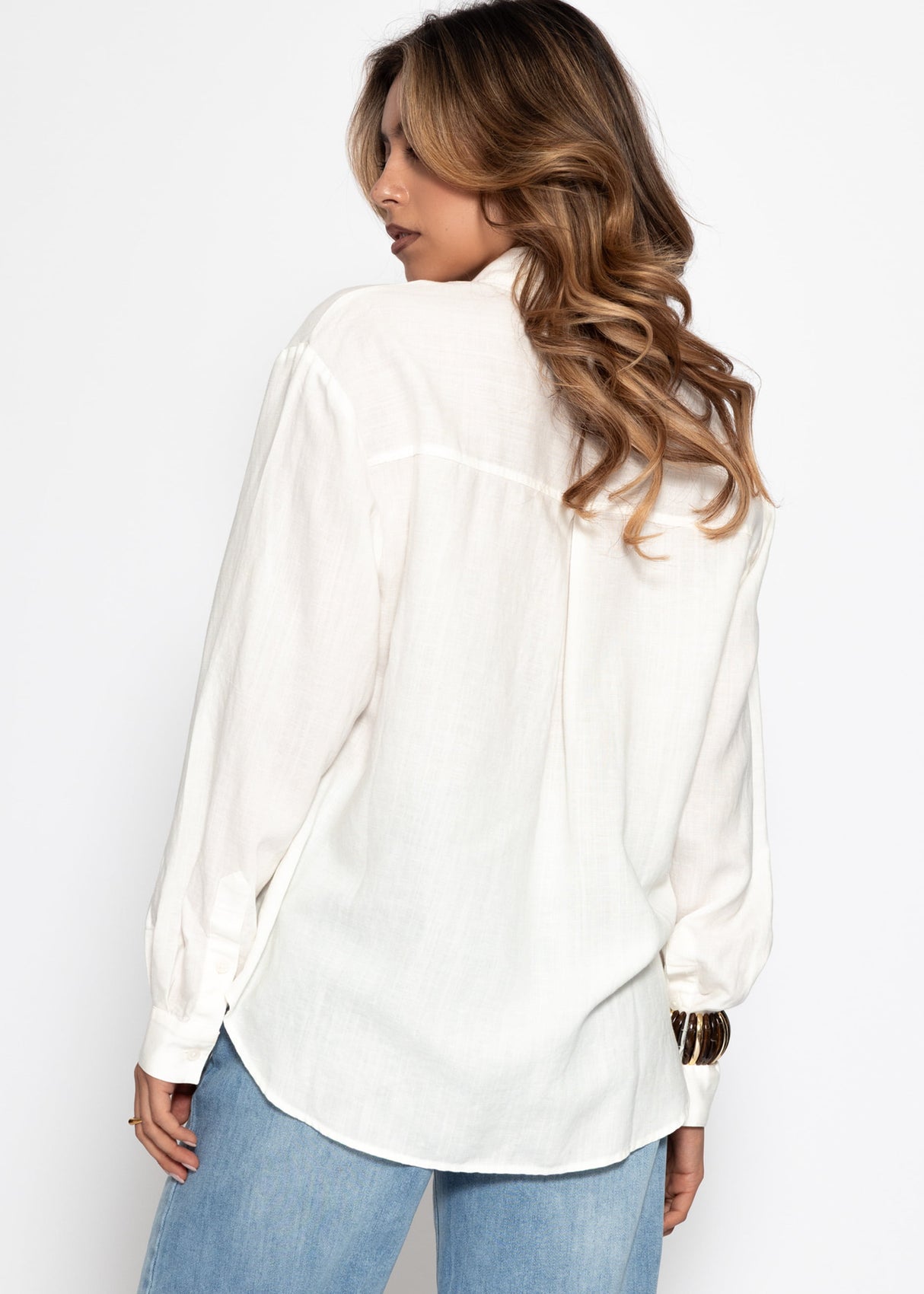 Linen shirt blouse - white