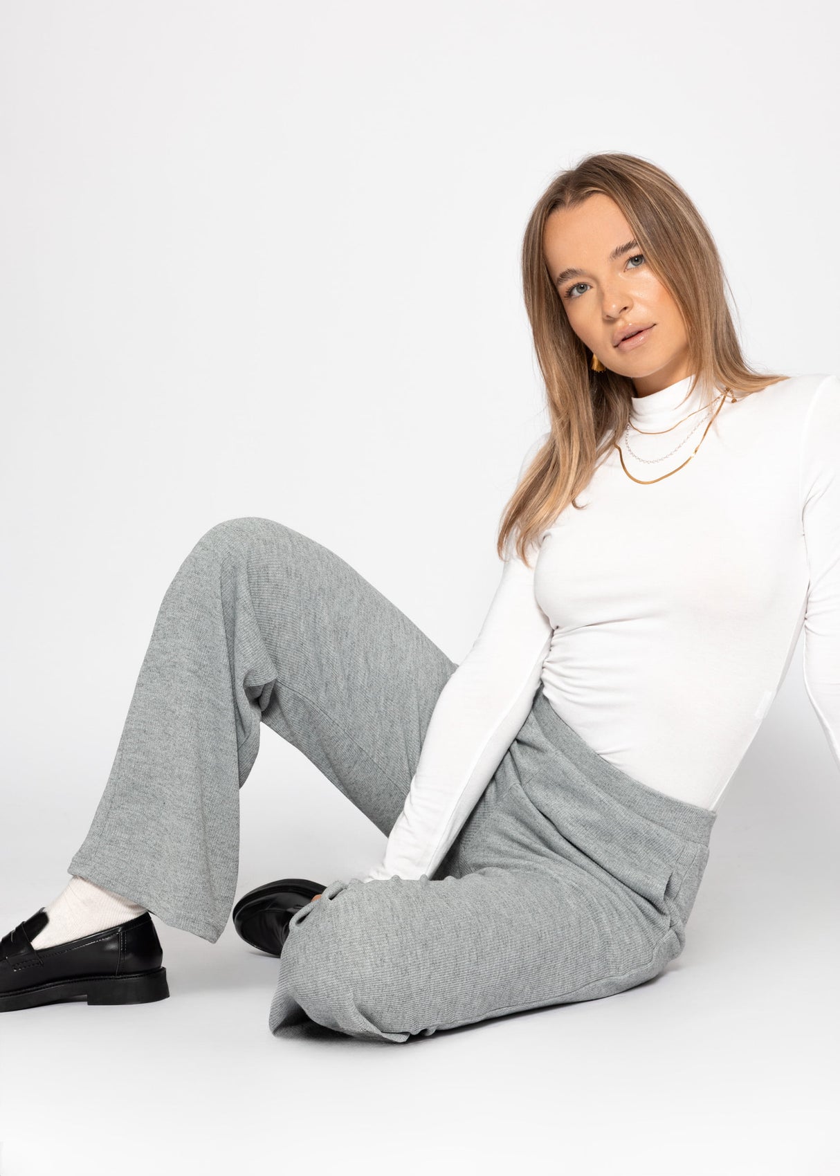 Loungewear trousers in rippoptics - gray