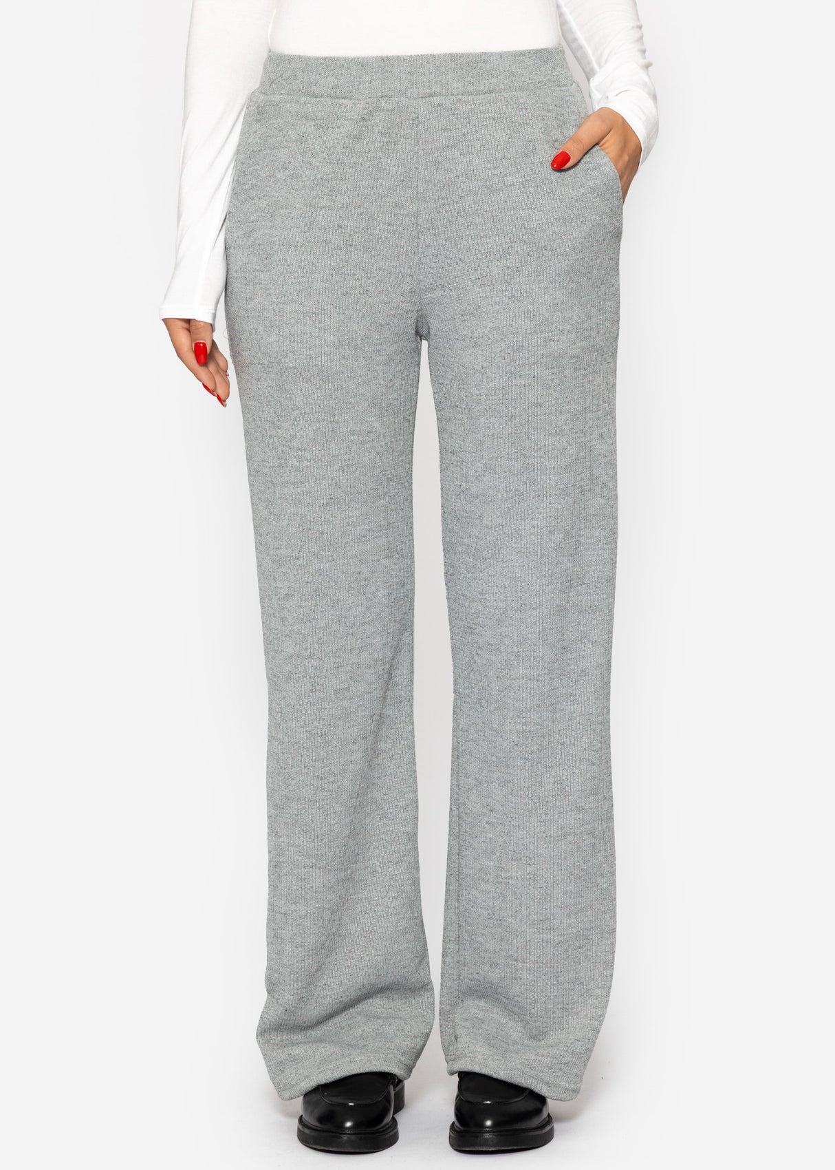 Loungewear trousers in rippoptics - gray