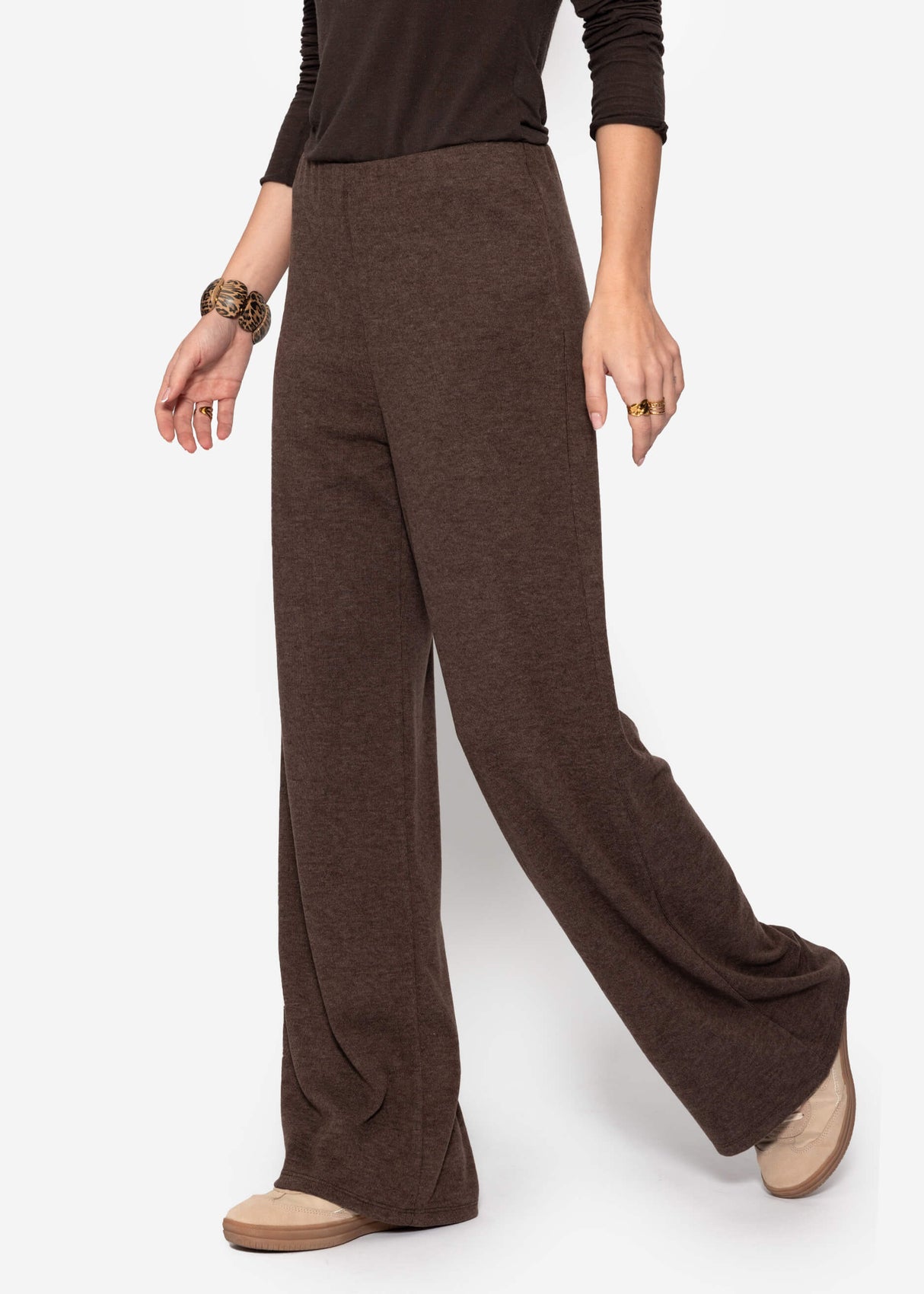 Loungewear Hose mit geradem Bein - braun