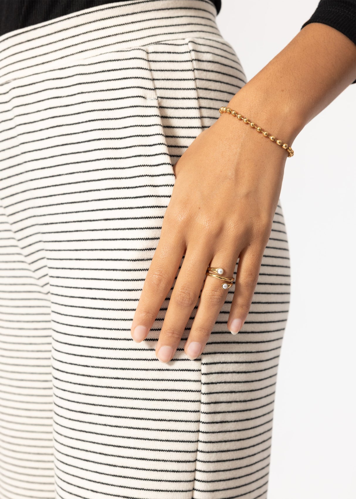 Loungewear Hose mit Streifen - offwhite