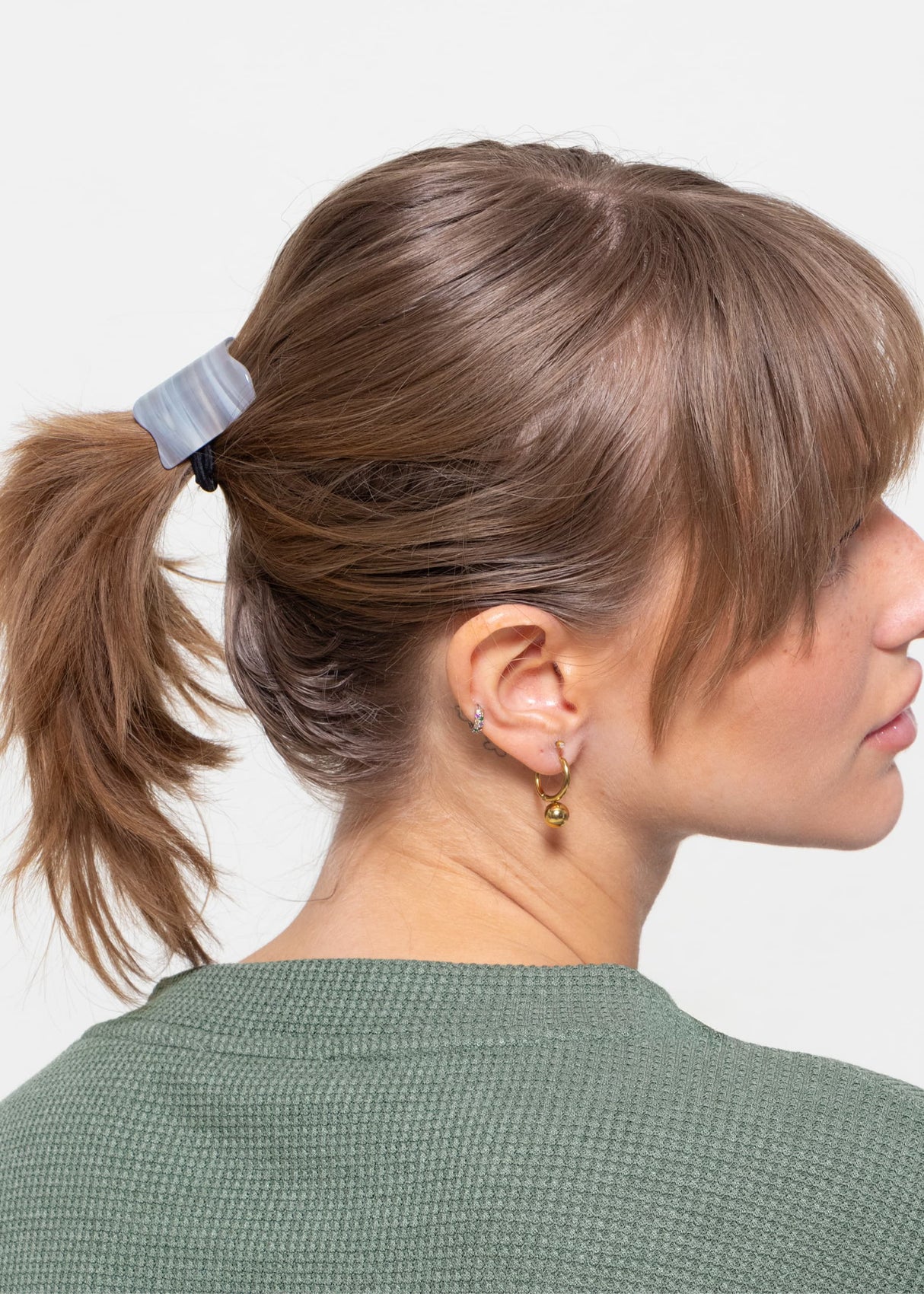 Marbled hair tie - grey