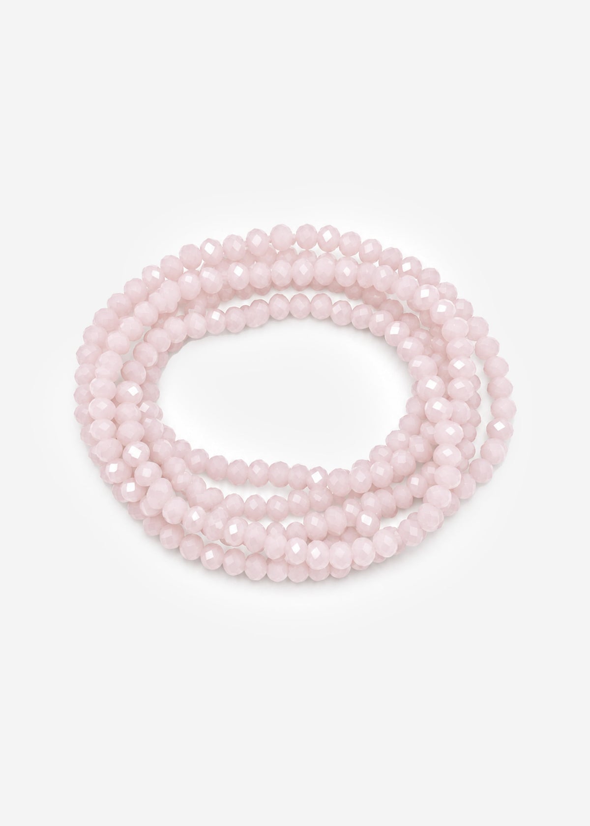 Multi -row pearl bracelet - pastel pink