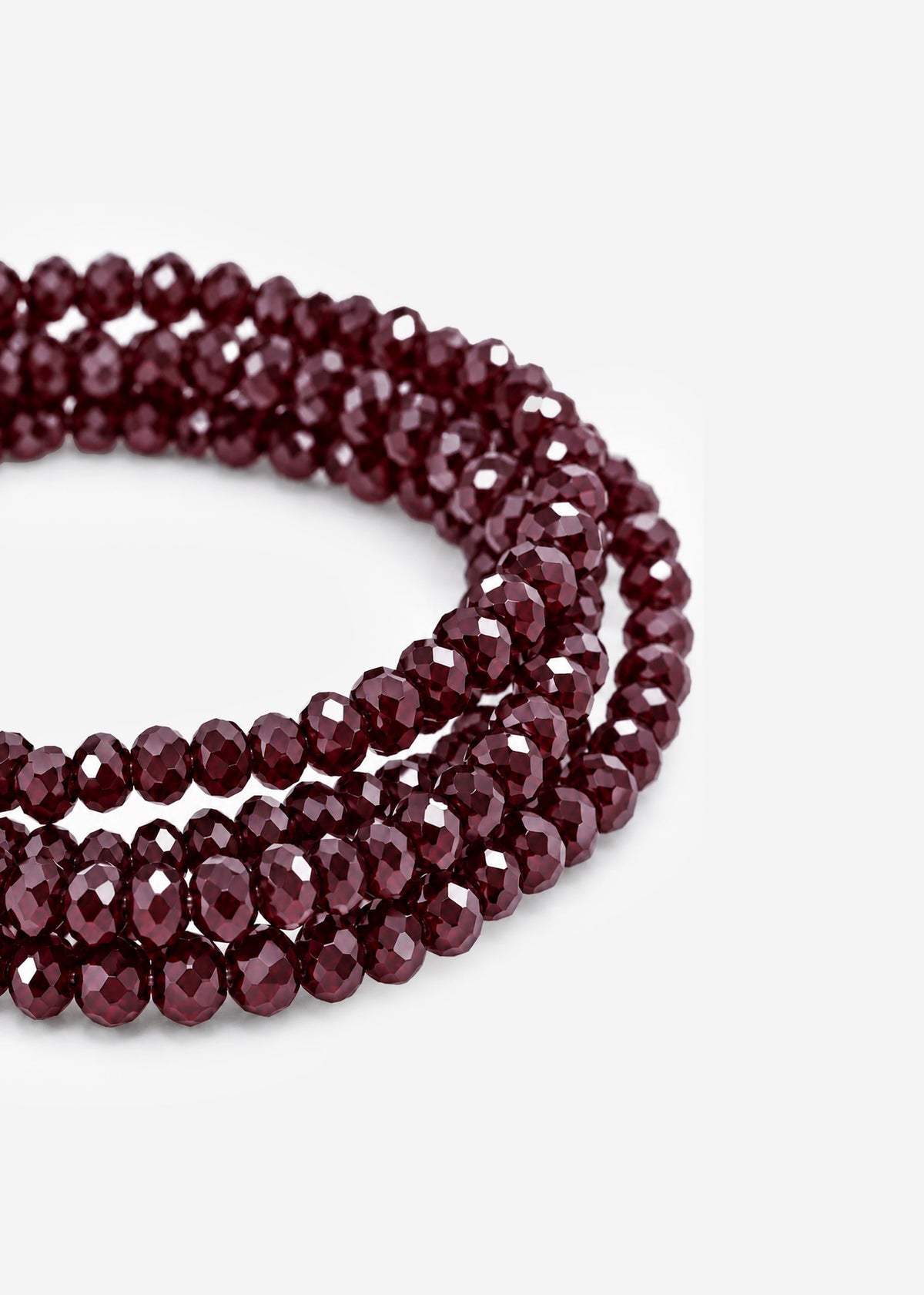 Mehrreihiges Perlen Armband - burgundy