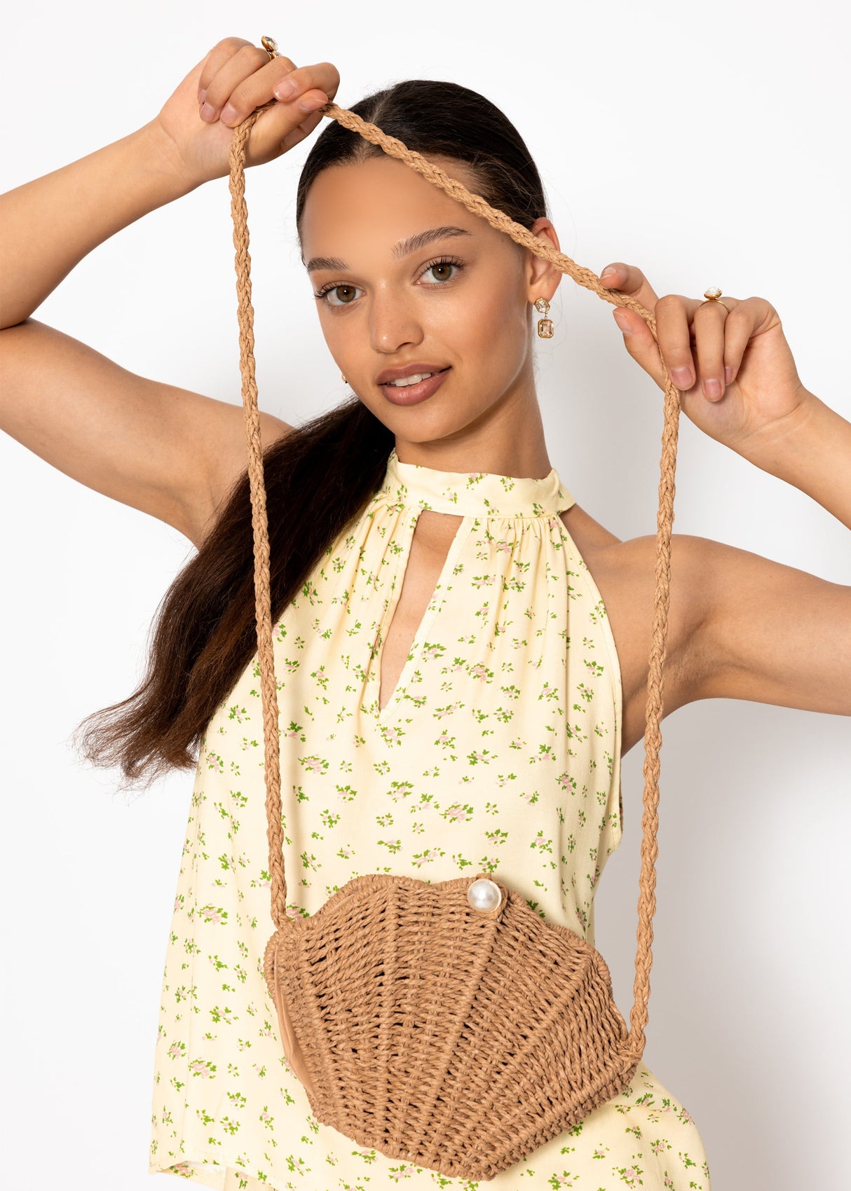 Muschelförmige Tasche - beige