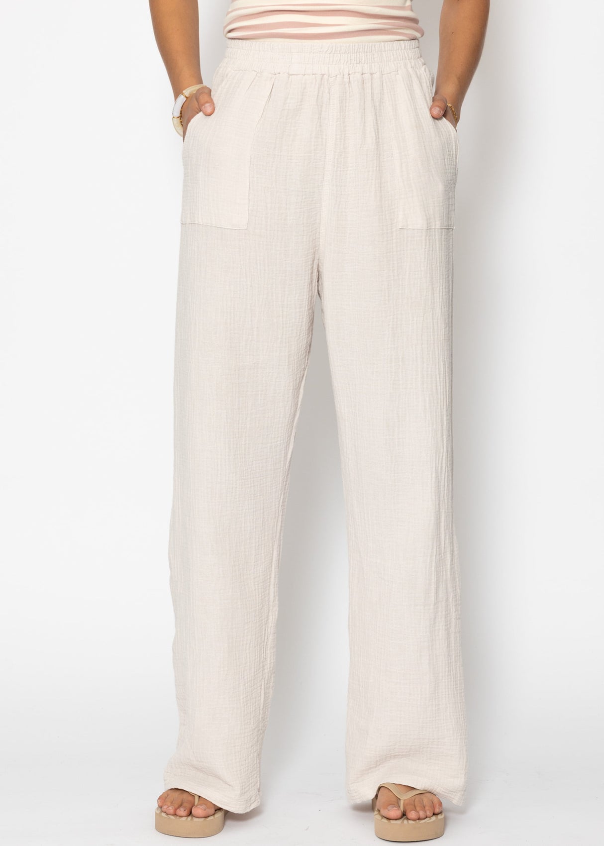 Muslin pants - light beige