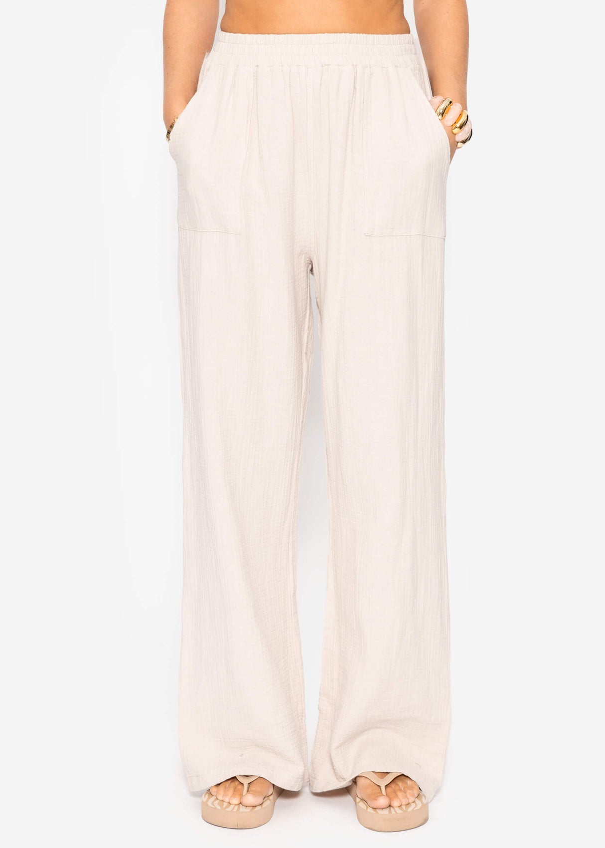 Muslin pants - light beige