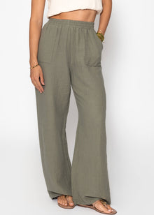 Muslin pants - khaki