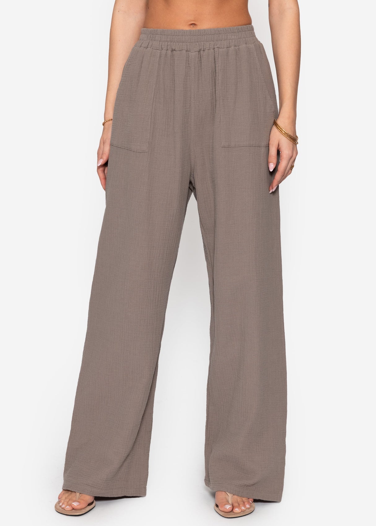 Muslin pants - taupe