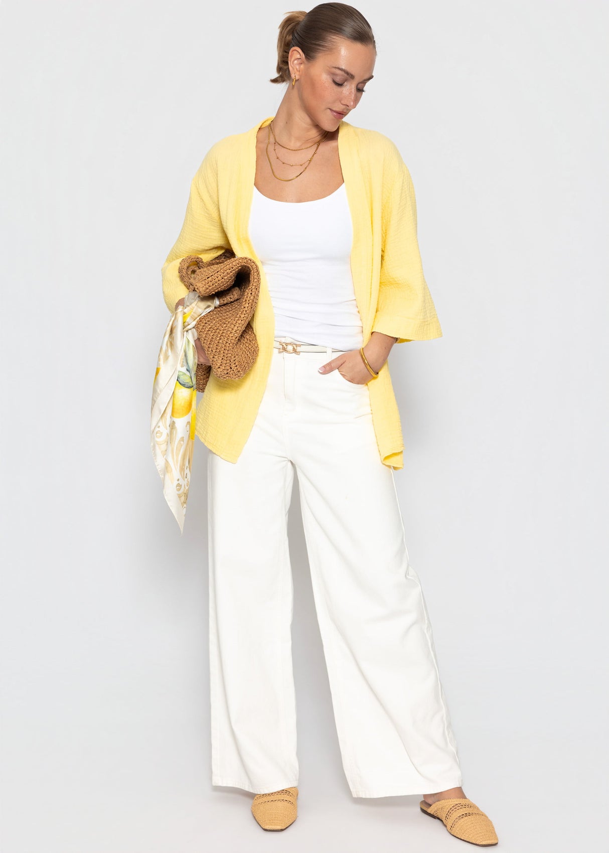 Musselin Kimono - vanillegelb