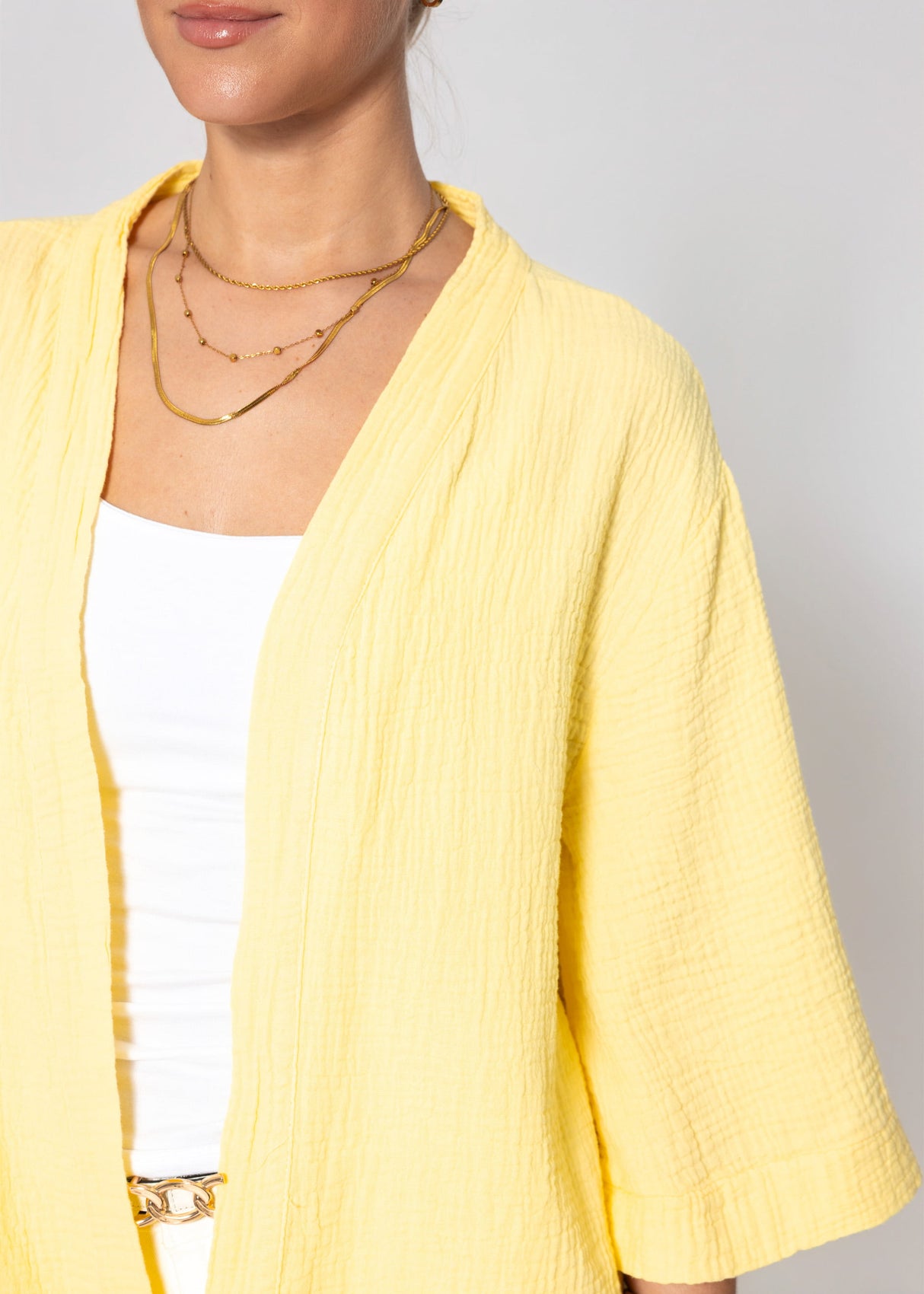 Musselin Kimono - vanillegelb