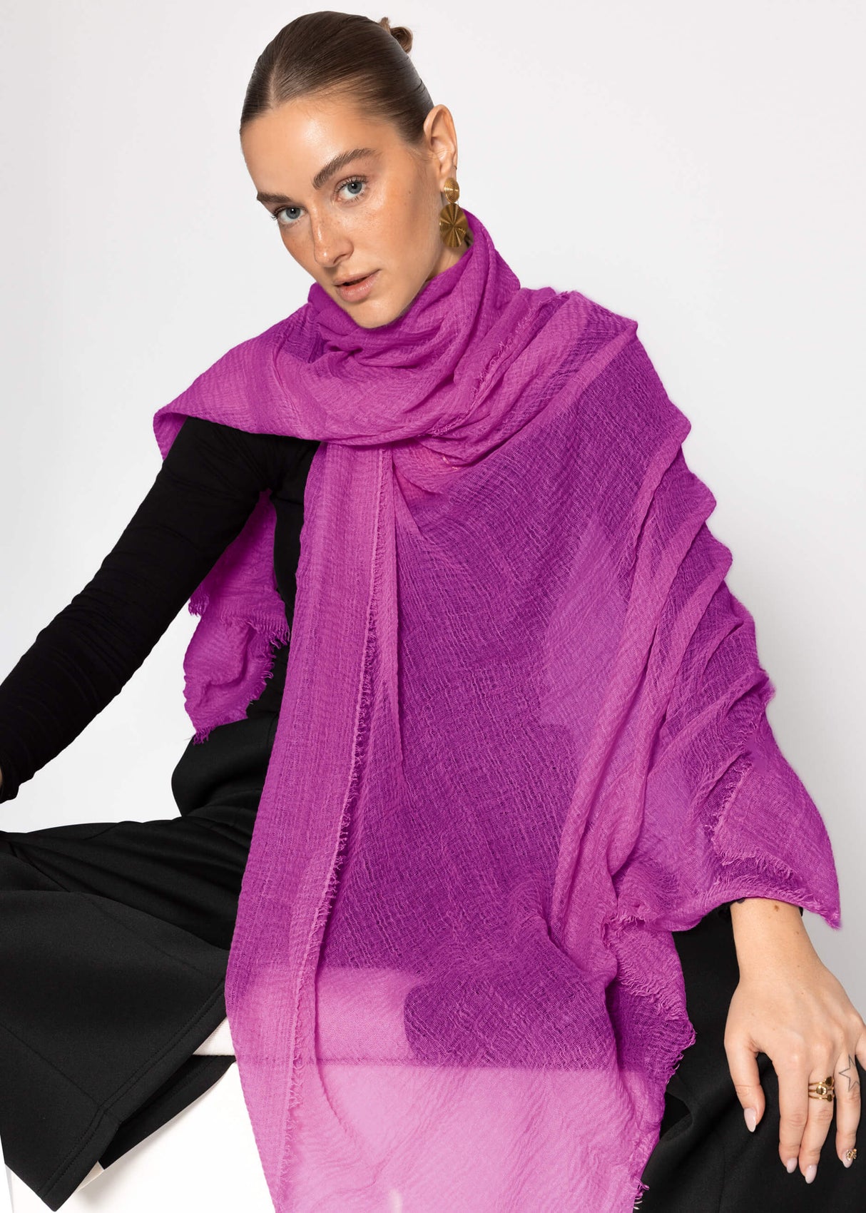 Muslin scarf, plum