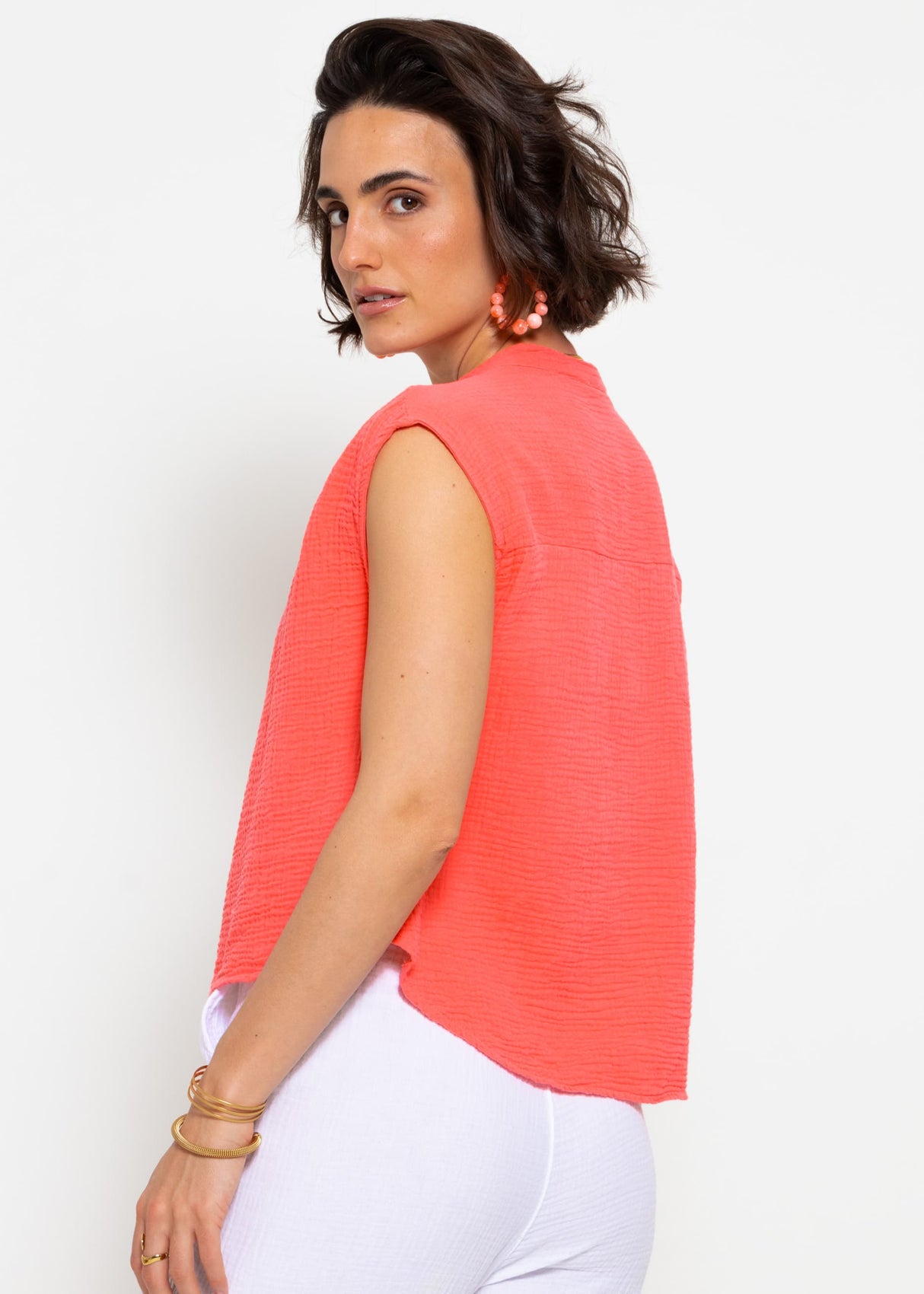 Muslin shirt - coral