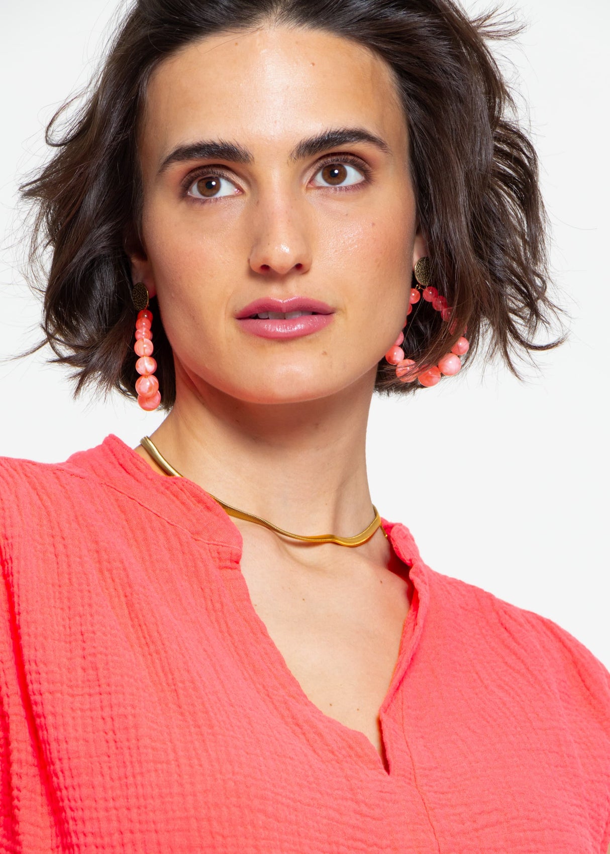 Muslin shirt - coral