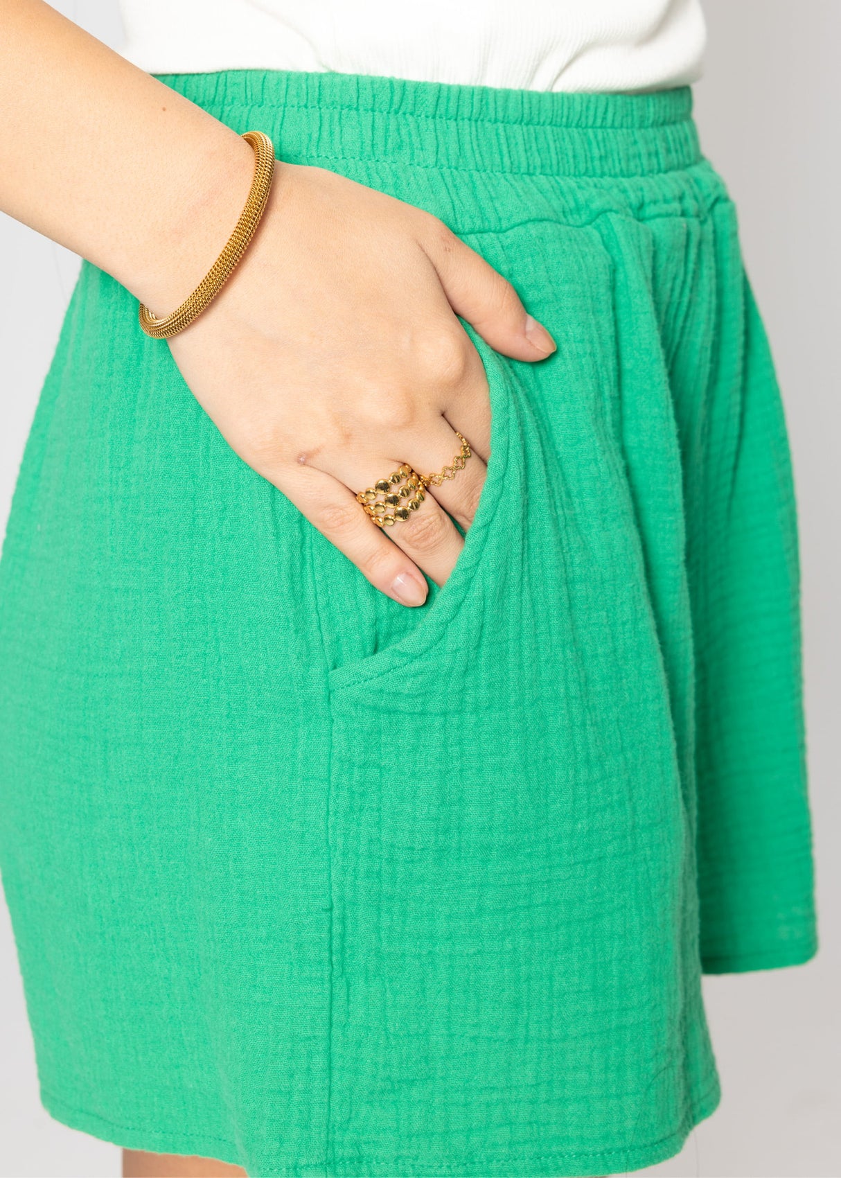 Muslin shorts, green