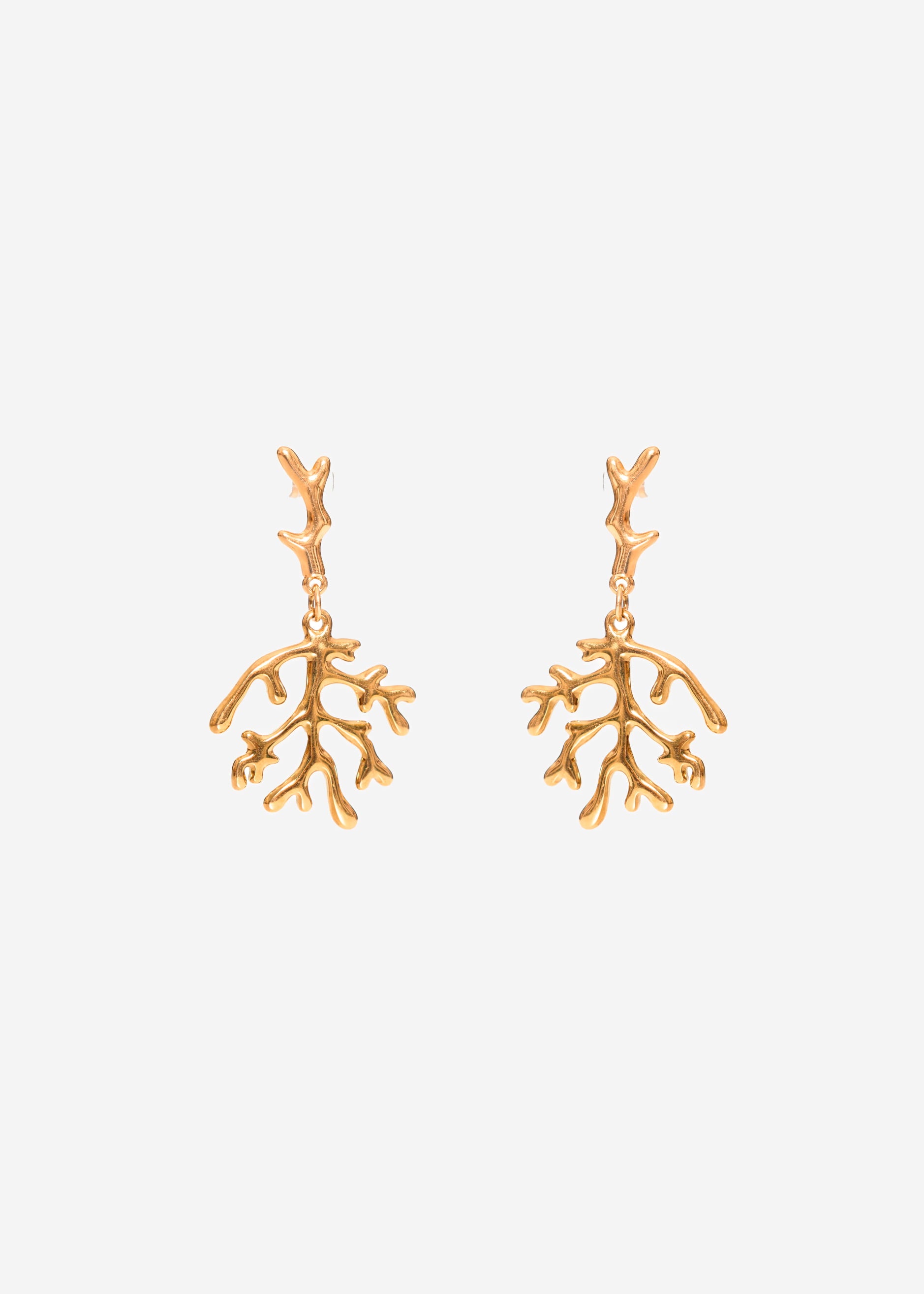 Coral earrings - gold