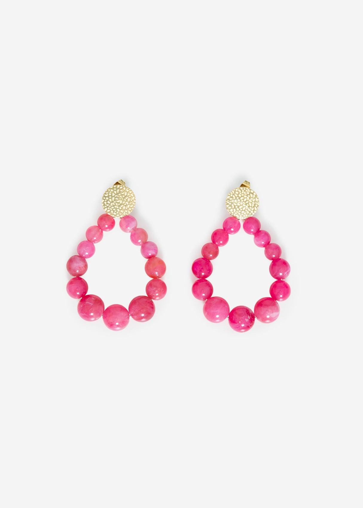 Ear connector gold with pearls - pink