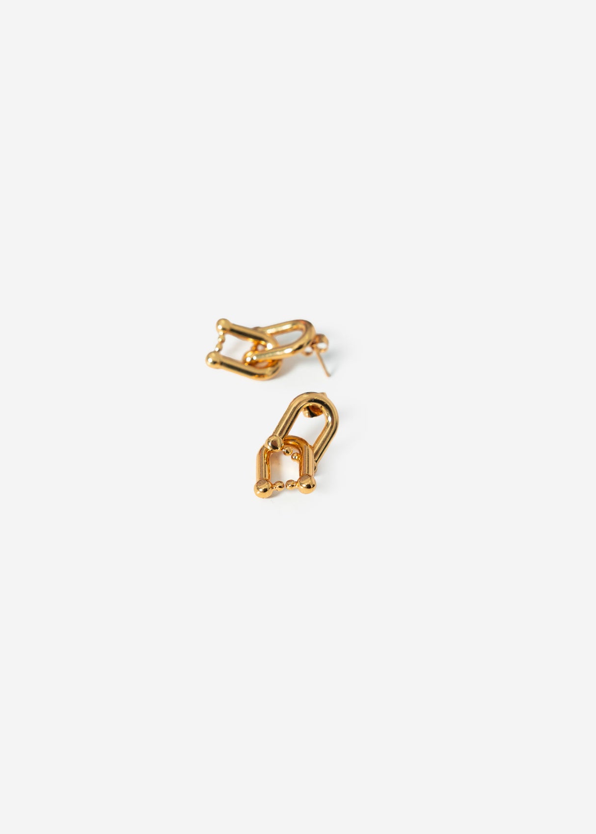 Ohrstecker mit Kettenglied-Design - gold