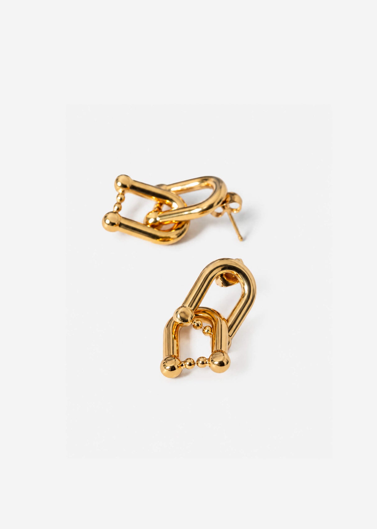 Ohrstecker mit Kettenglied-Design - gold