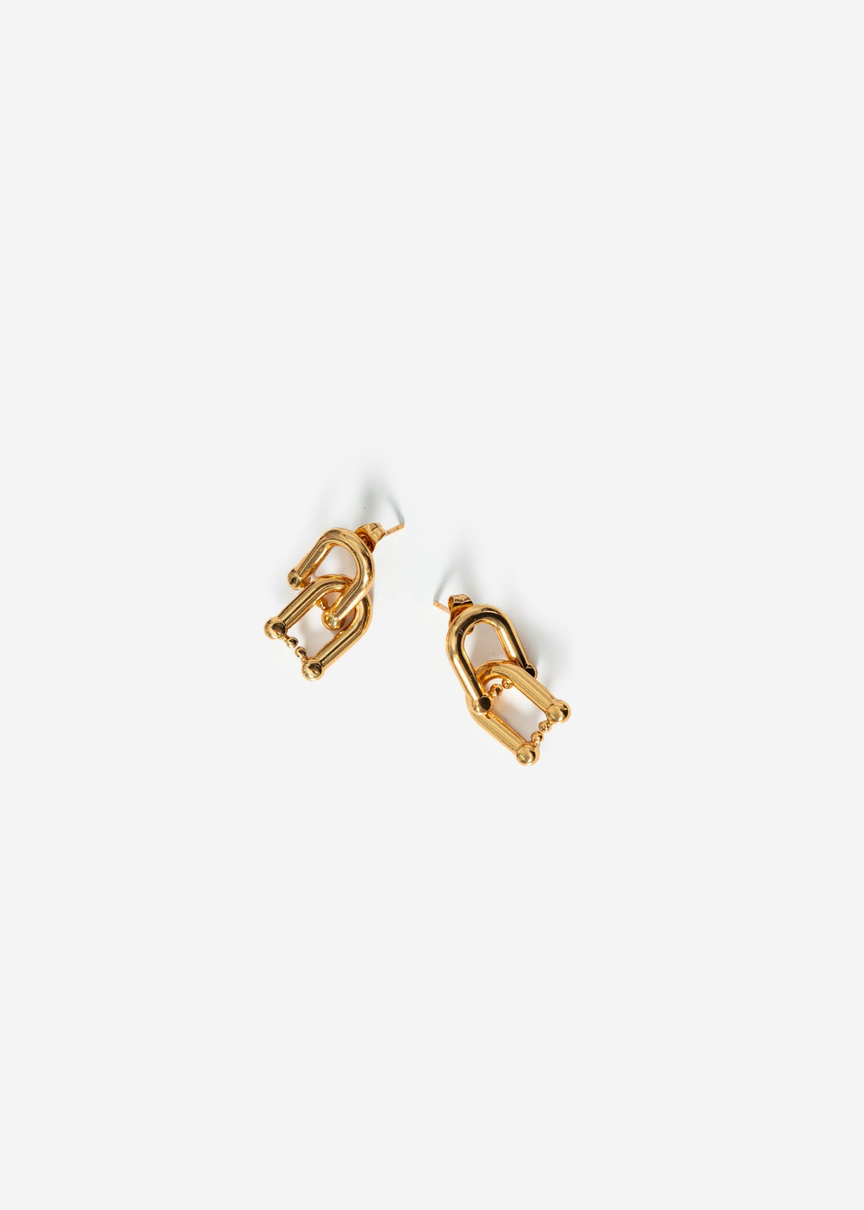 Ohrstecker mit Kettenglied-Design - gold
