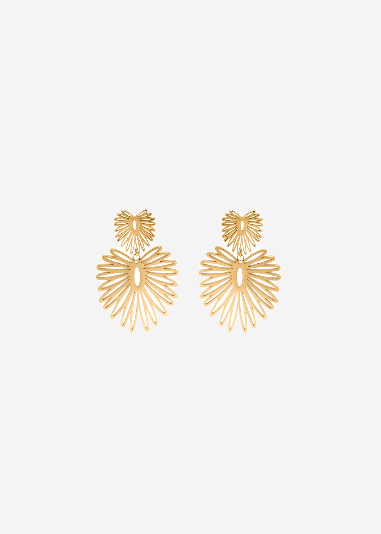 Earring with a leaf trailer - gold