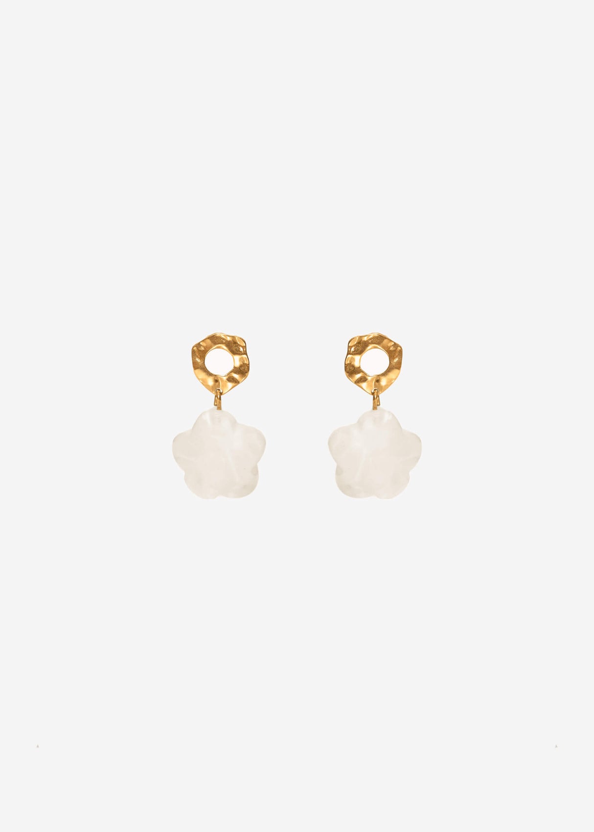 Ohrstecker mit weißer Blütenperle - gold