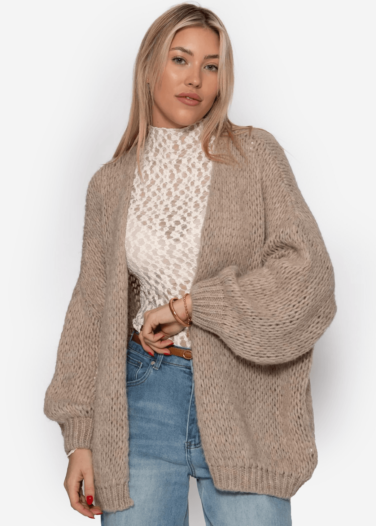Oversized cardigan - beige