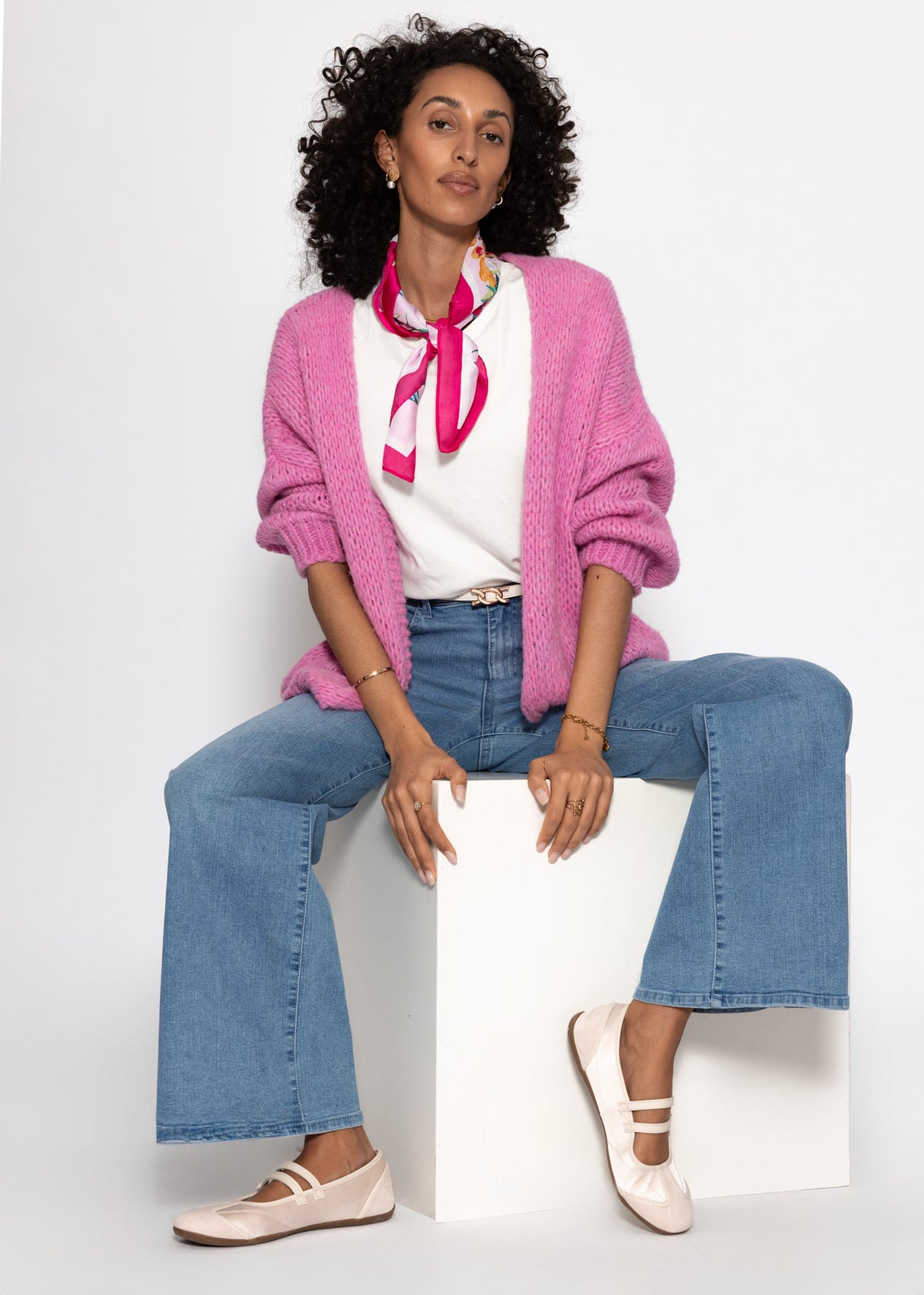 Oversized cardigan, pink