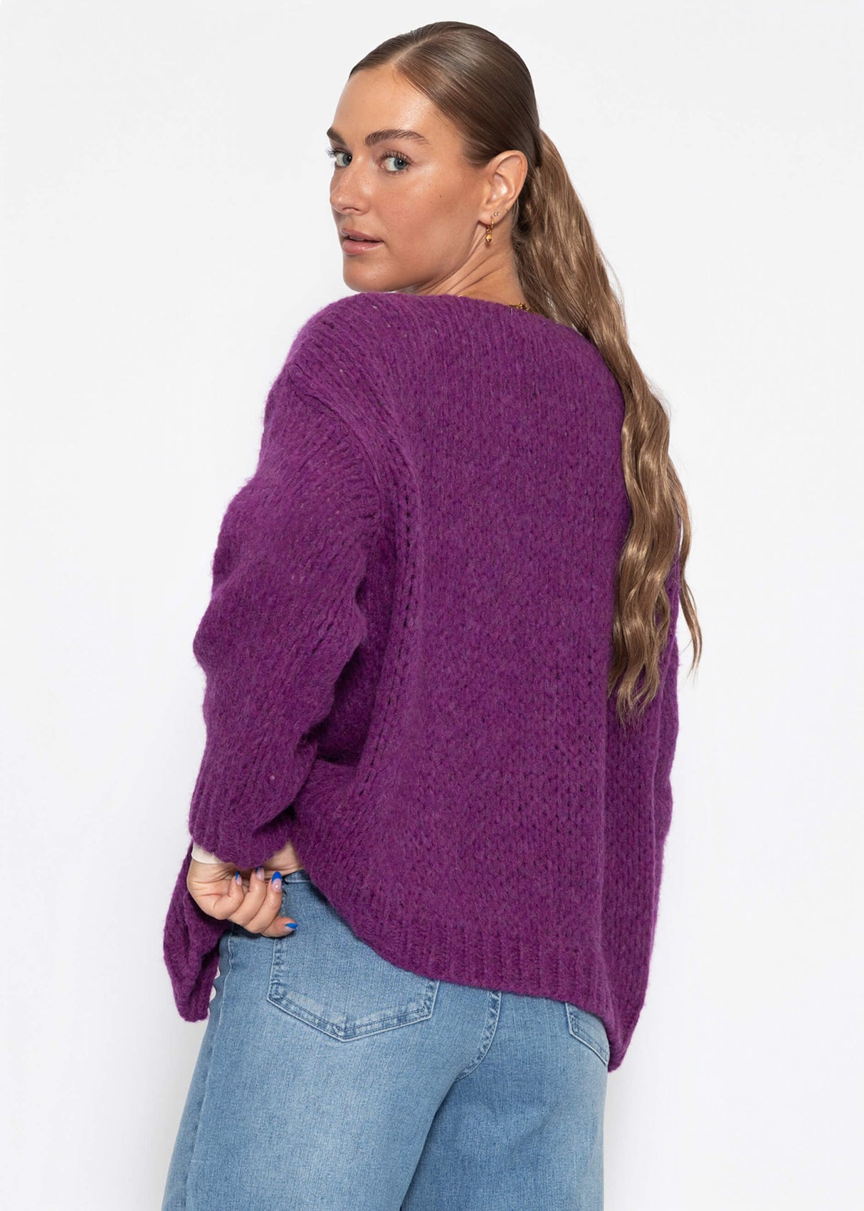 Oversize Cardigan - plum