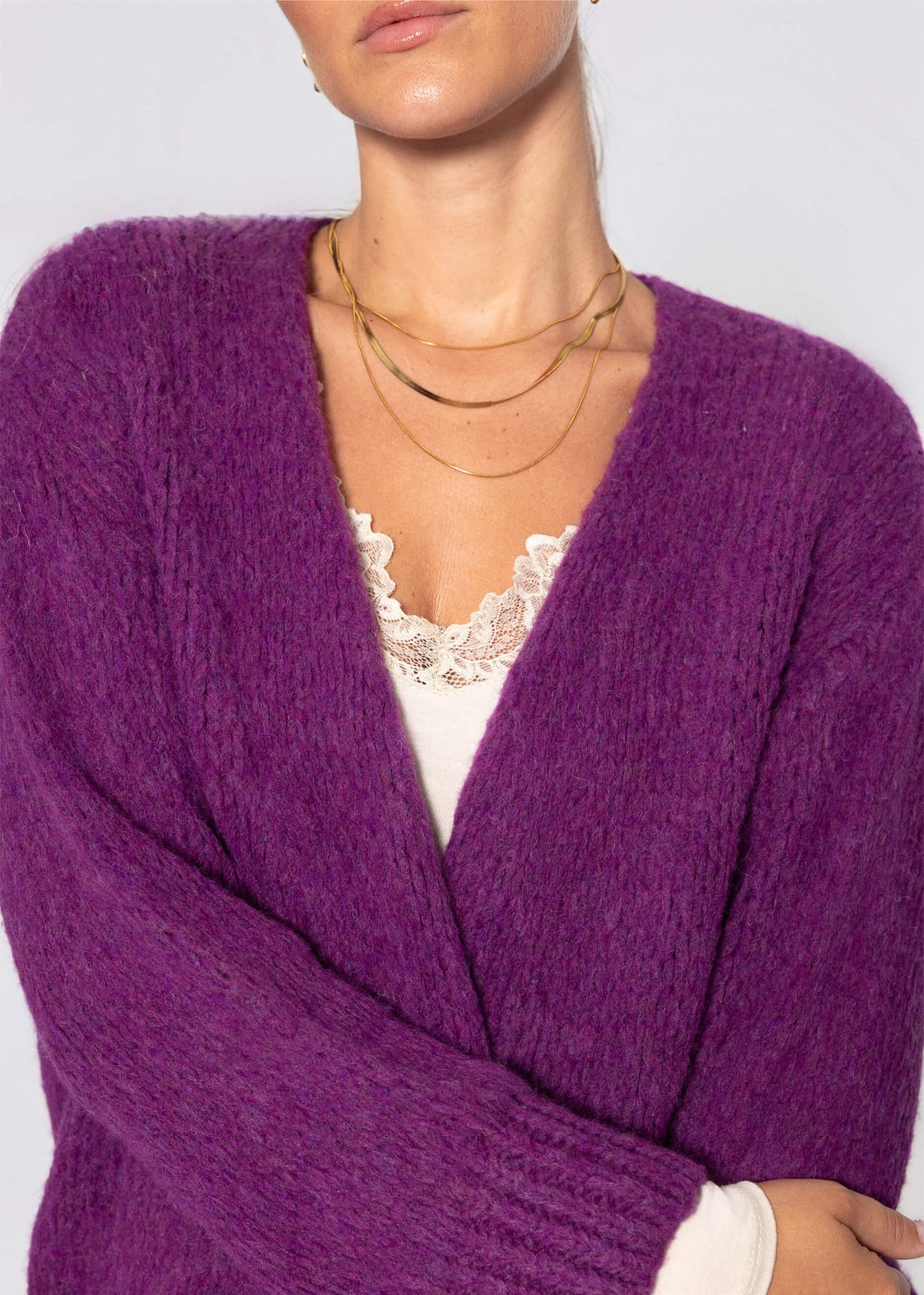 Oversize Cardigan - plum