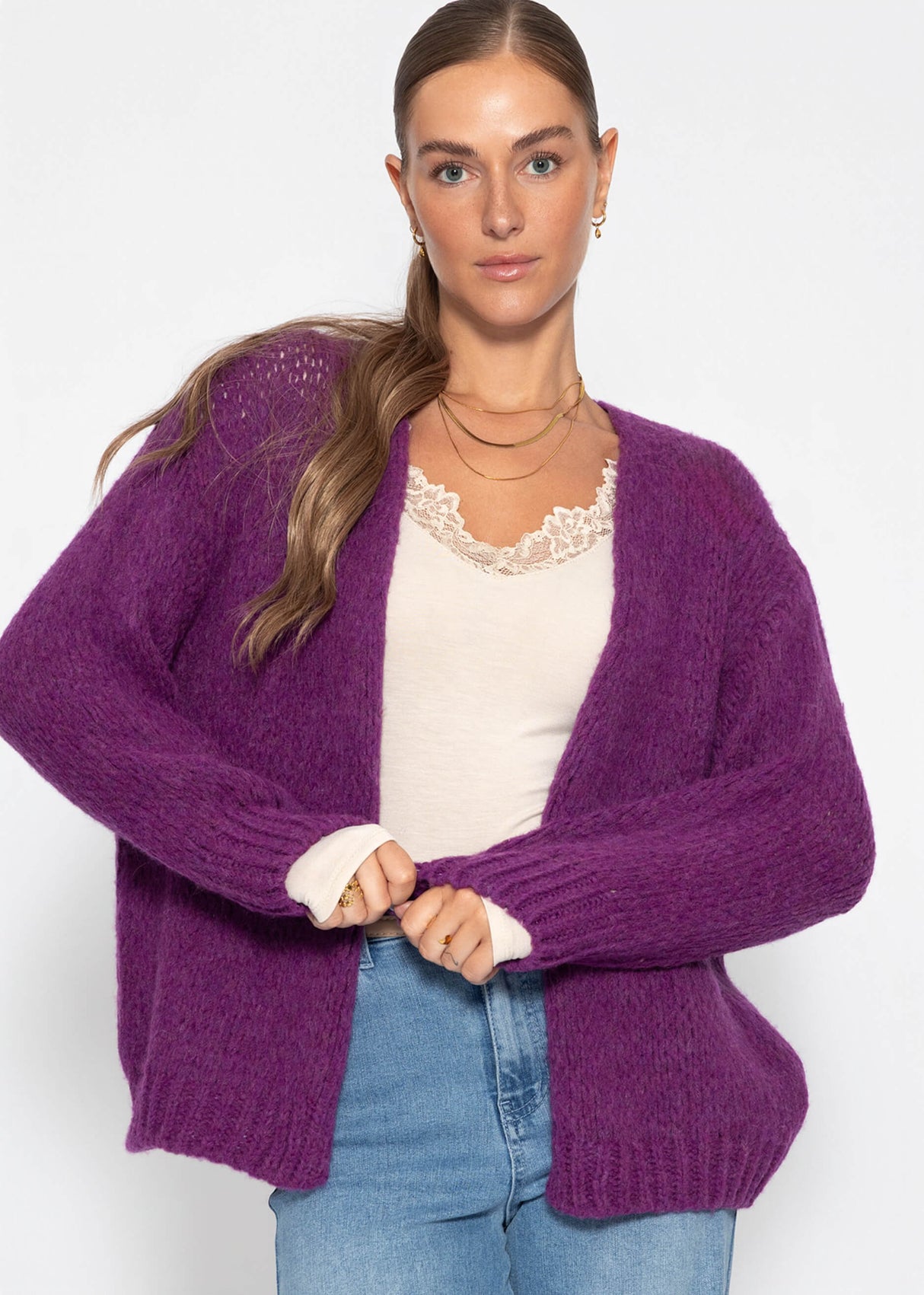 Oversize Cardigan - plum
