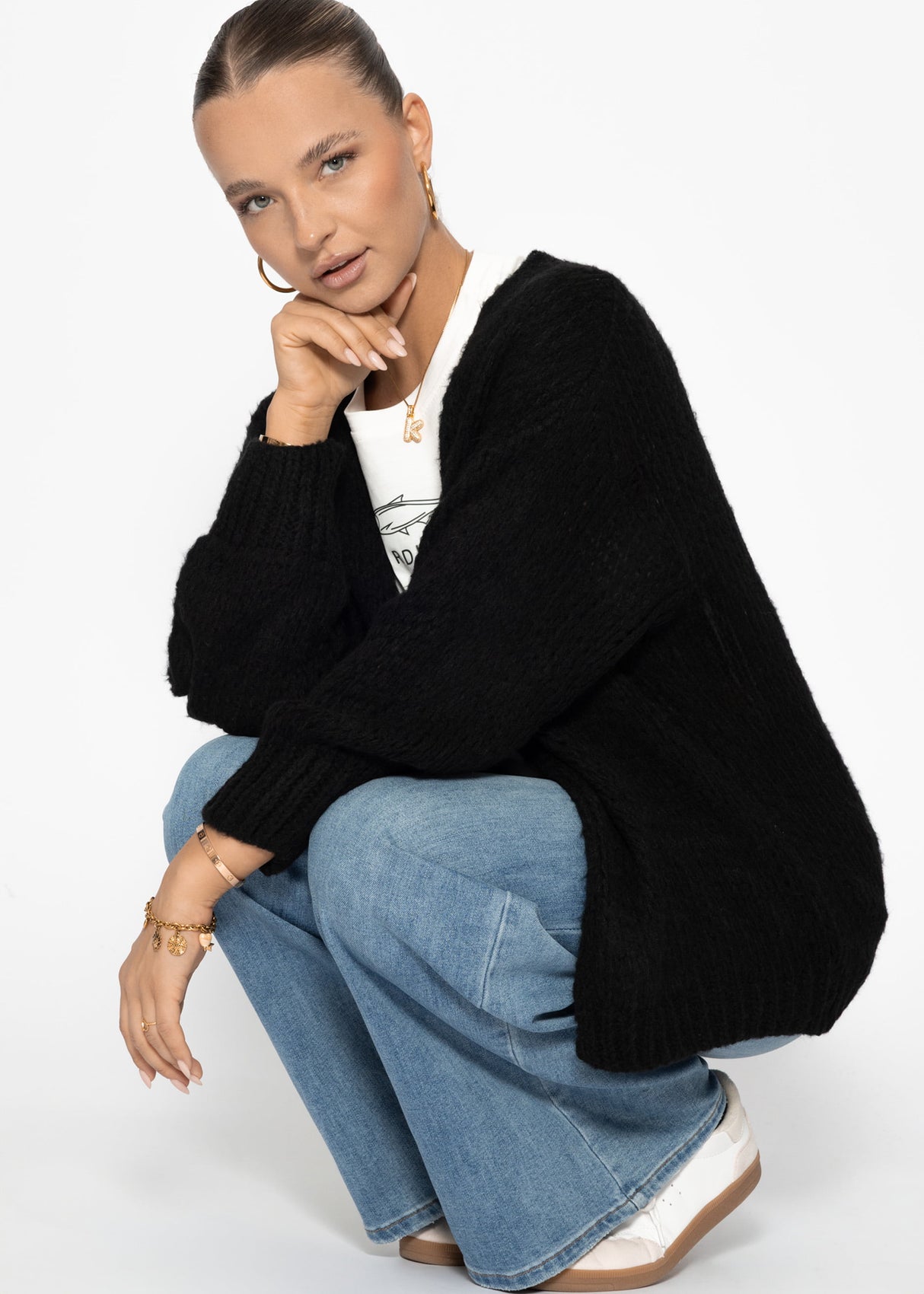 Oversized cardigan - black