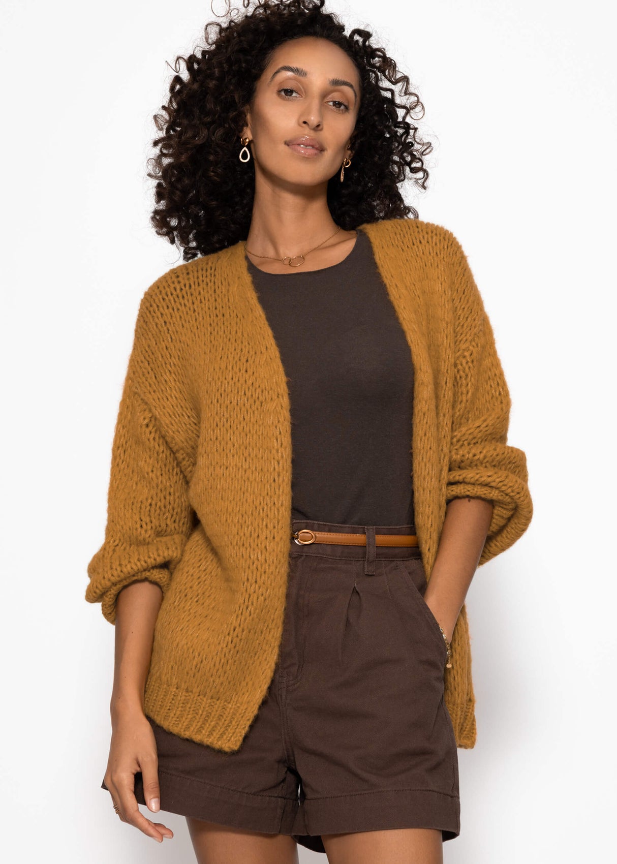 Oversize cardigan - mustard yellow