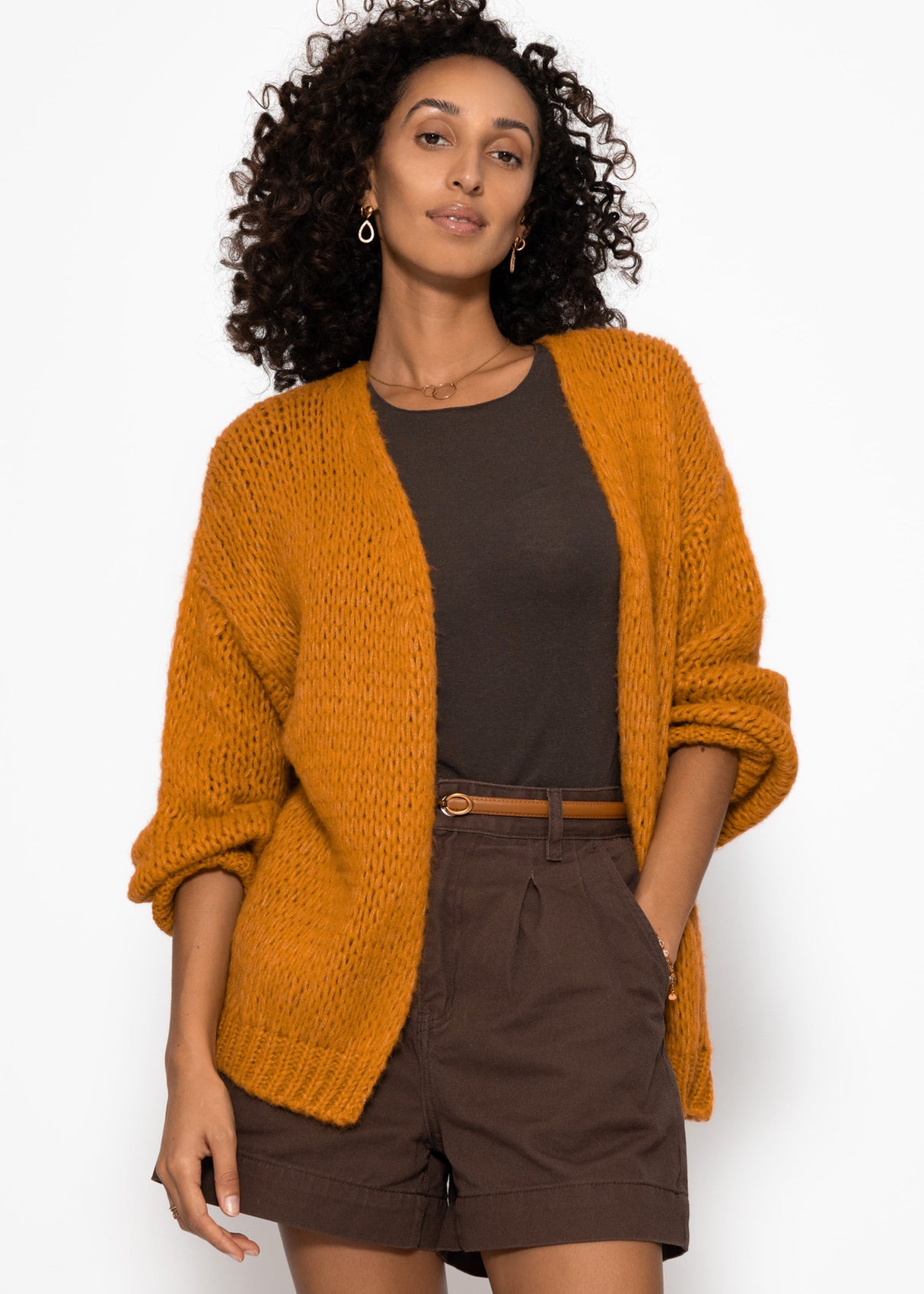 Oversize cardigan - mustard yellow